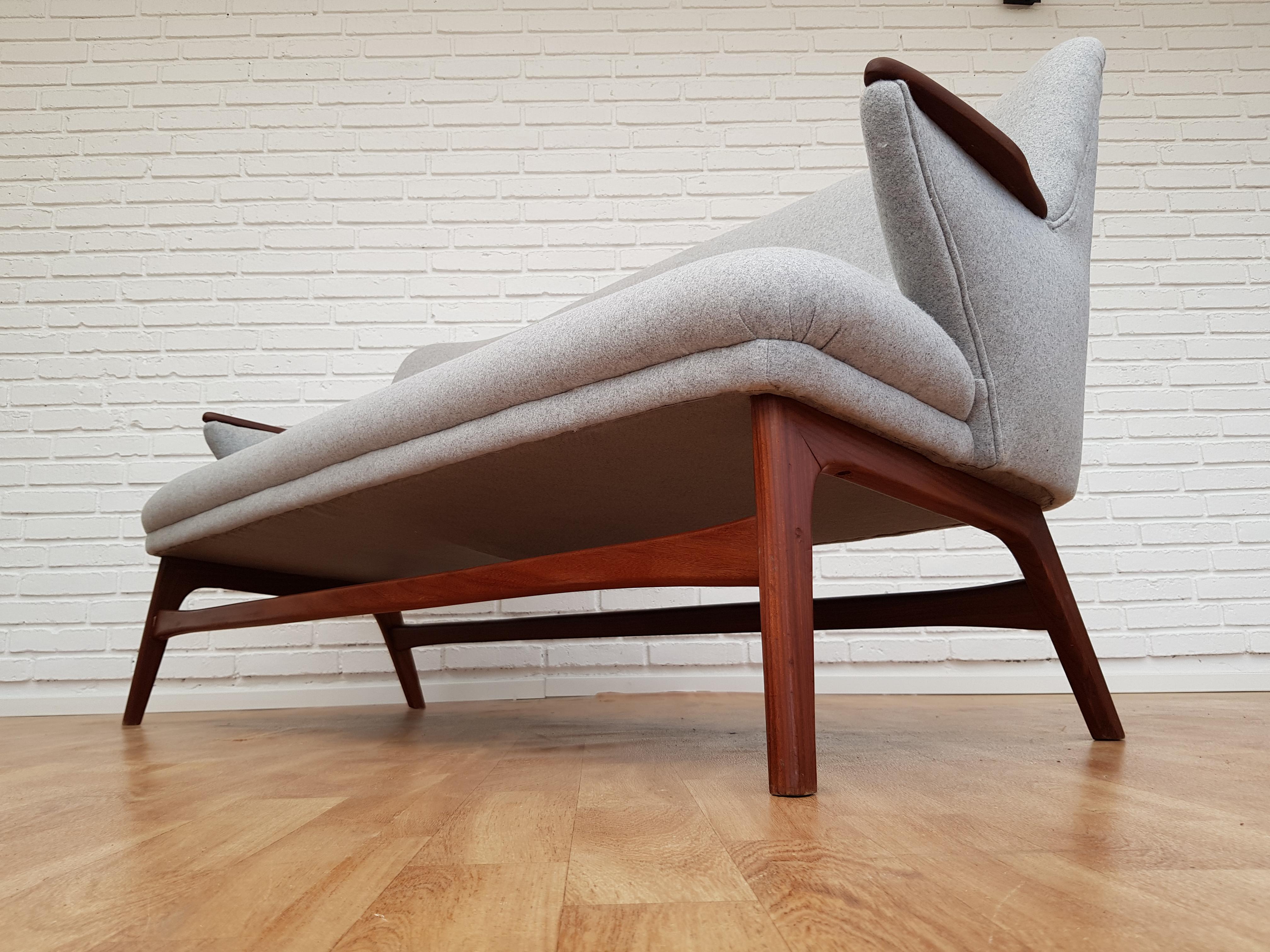Danish Designed Sofa Set, Teak Wood, Wool, Completely Restored, 1960s 2