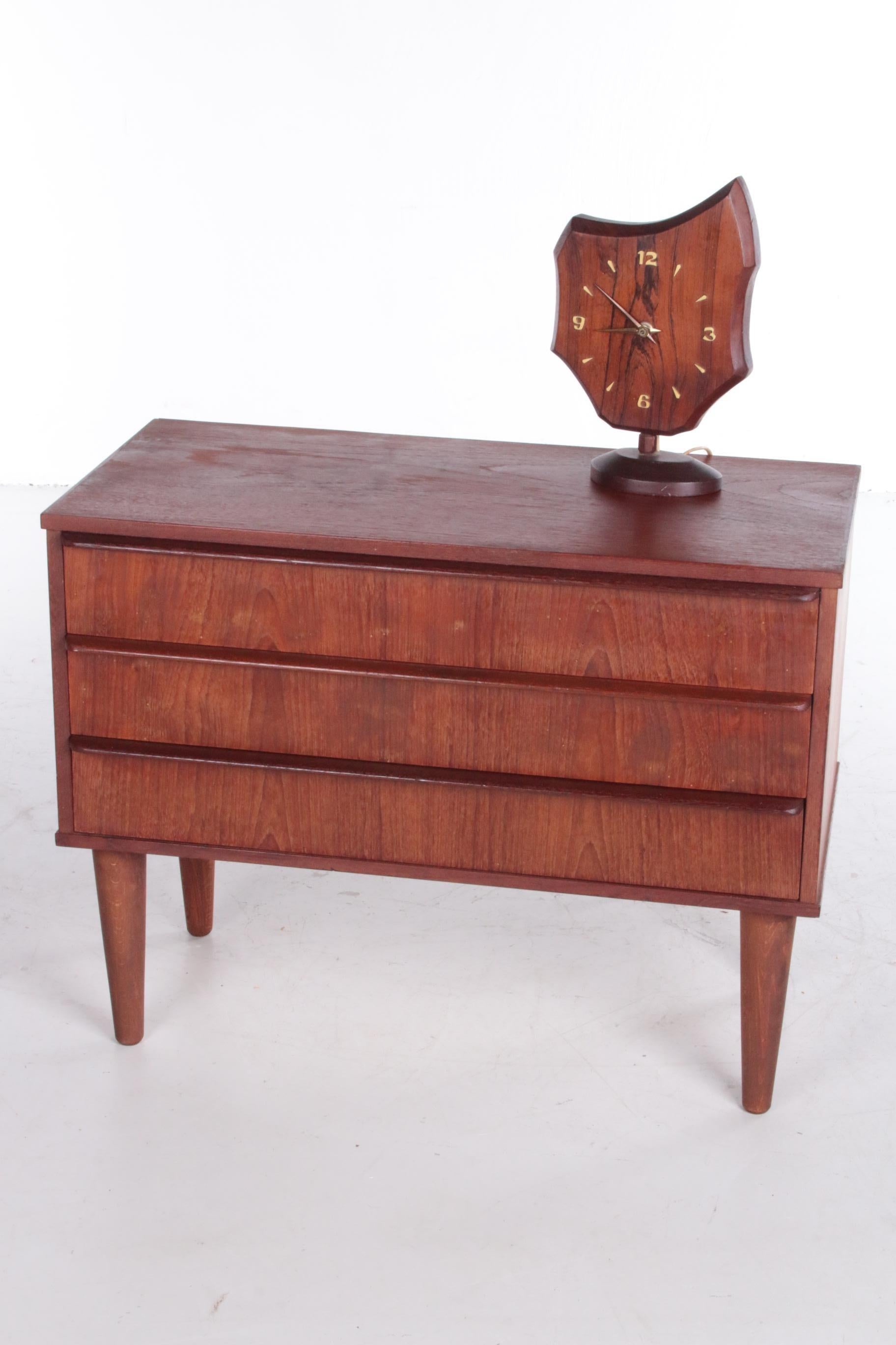 Danish designer 3 chest of drawers in teak, 1960s

A beautiful designer chest of drawers from Denmark made of teak. The case was probably produced around the 1960s.

This cabinet has three drawers for quick storage of all your belongings. The