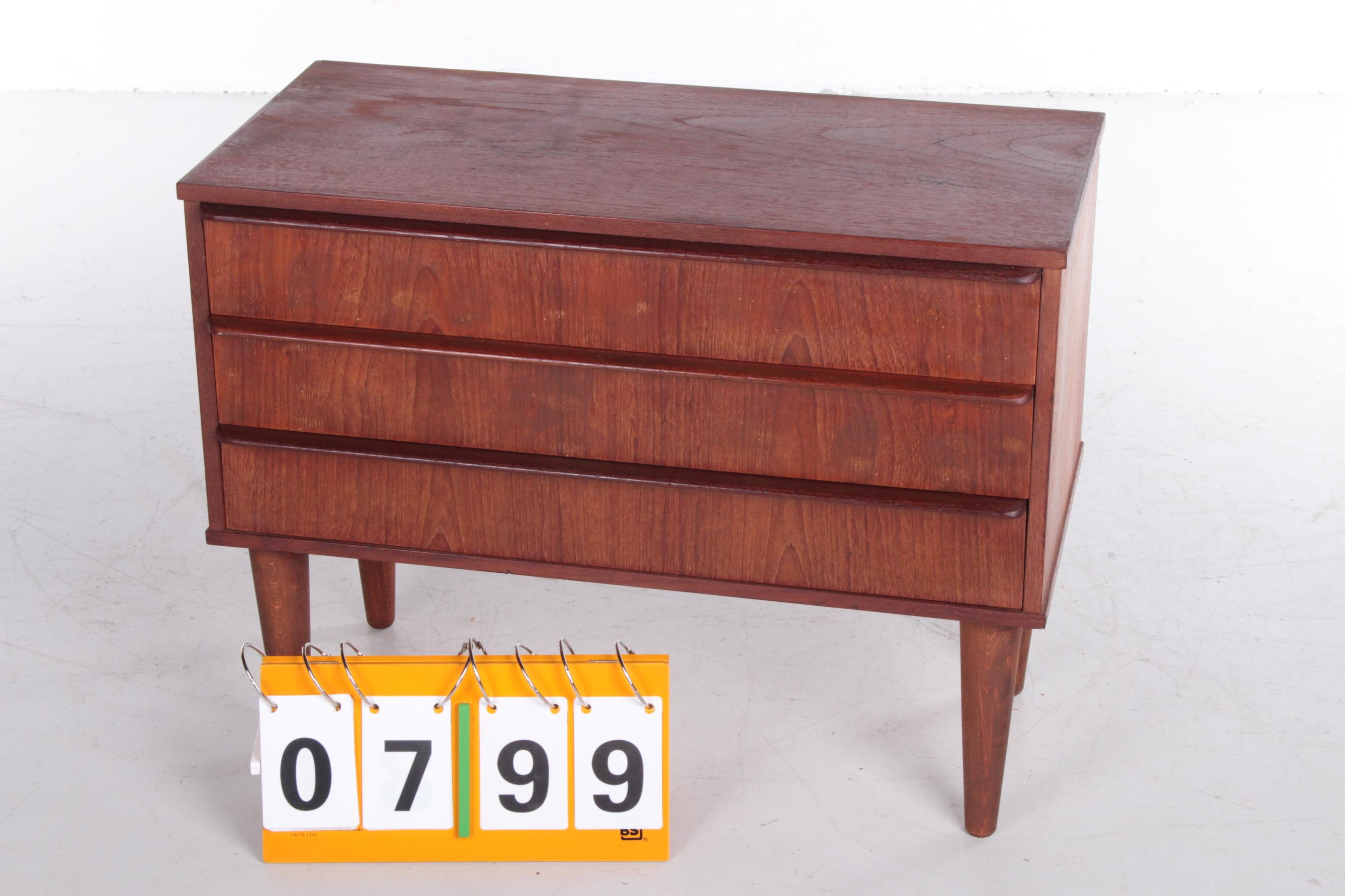 Danish Designer 3 Chest of Drawers in Teak, 1960s In Good Condition In Oostrum-Venray, NL