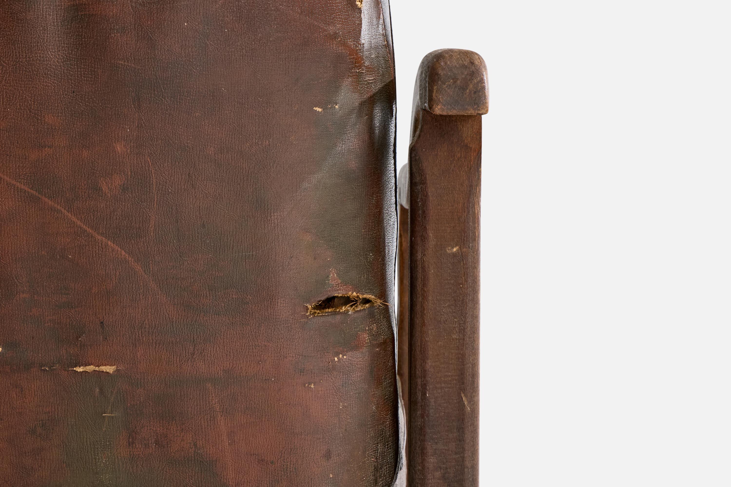 Design/One, fauteuil, Beeche, cuir, Danemark, années 1920 en vente 6