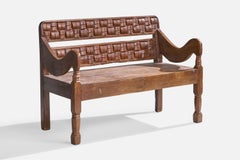 Danish Designer, Bench, Oak, Denmark, 1910s