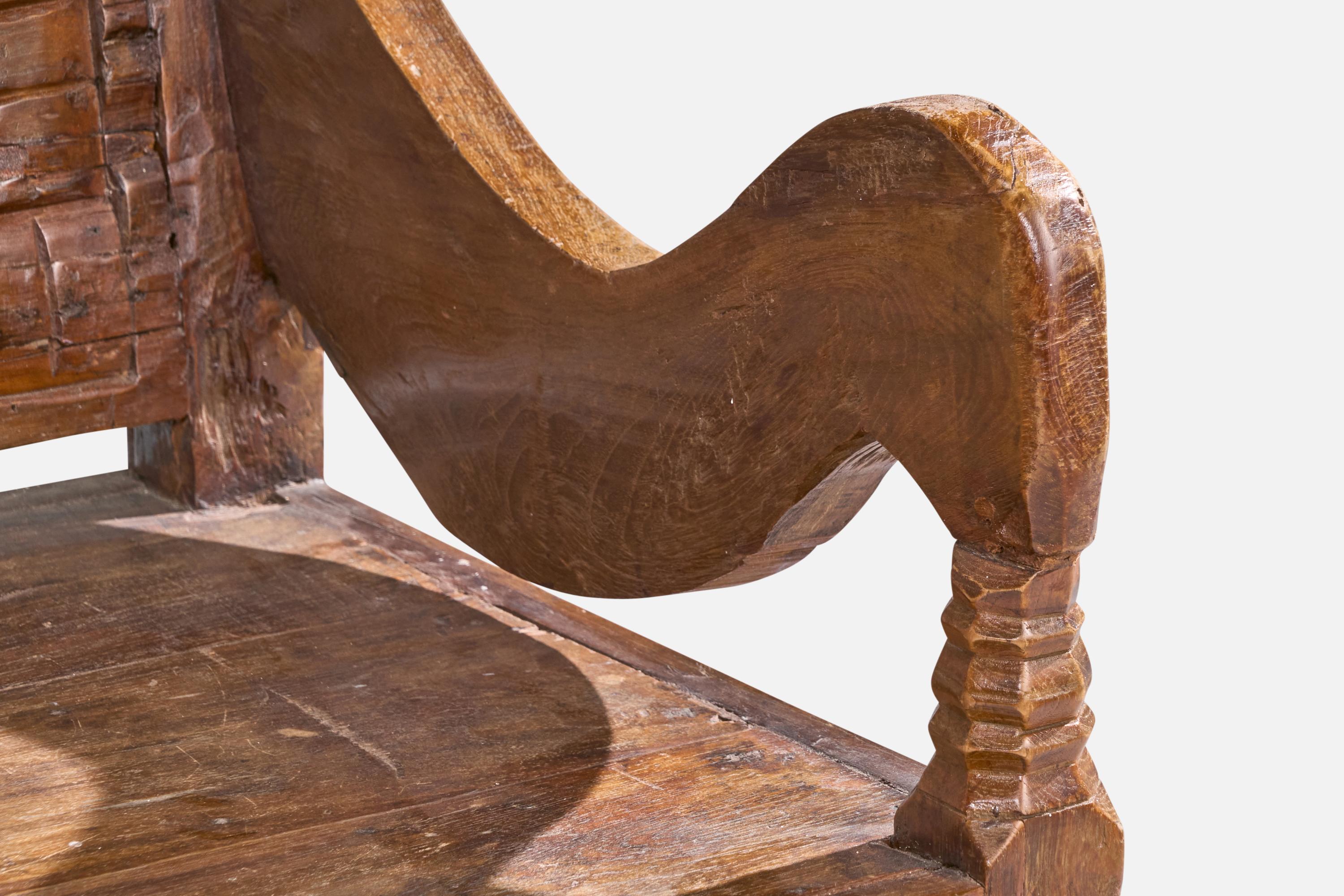 Diseñador danés, Banco, Roble, Dinamarca, Década de 1910 en Bueno estado para la venta en High Point, NC