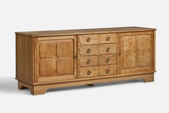 Danish Designer, Cabinet, Oak, Brass, Denmark, 1940s