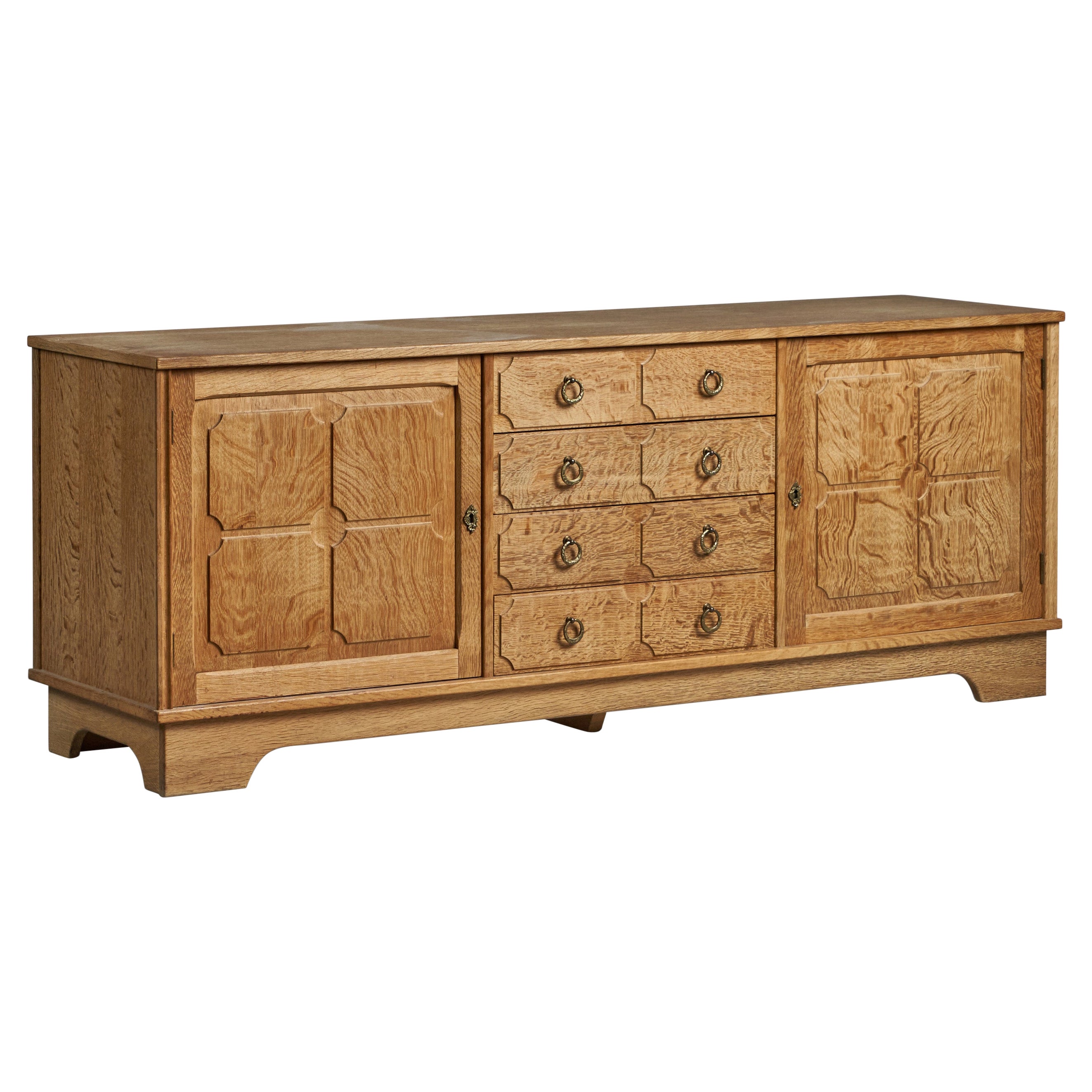 Mobile di design danese, Oak, ottone, Danimarca, anni '1940