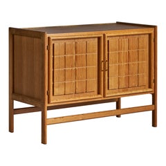Danish Designer, Cabinet, Oak, Brass, Denmark, 1950s