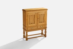 Danish Designer, Cabinet, Oak, Brass, Denmark, 1960s