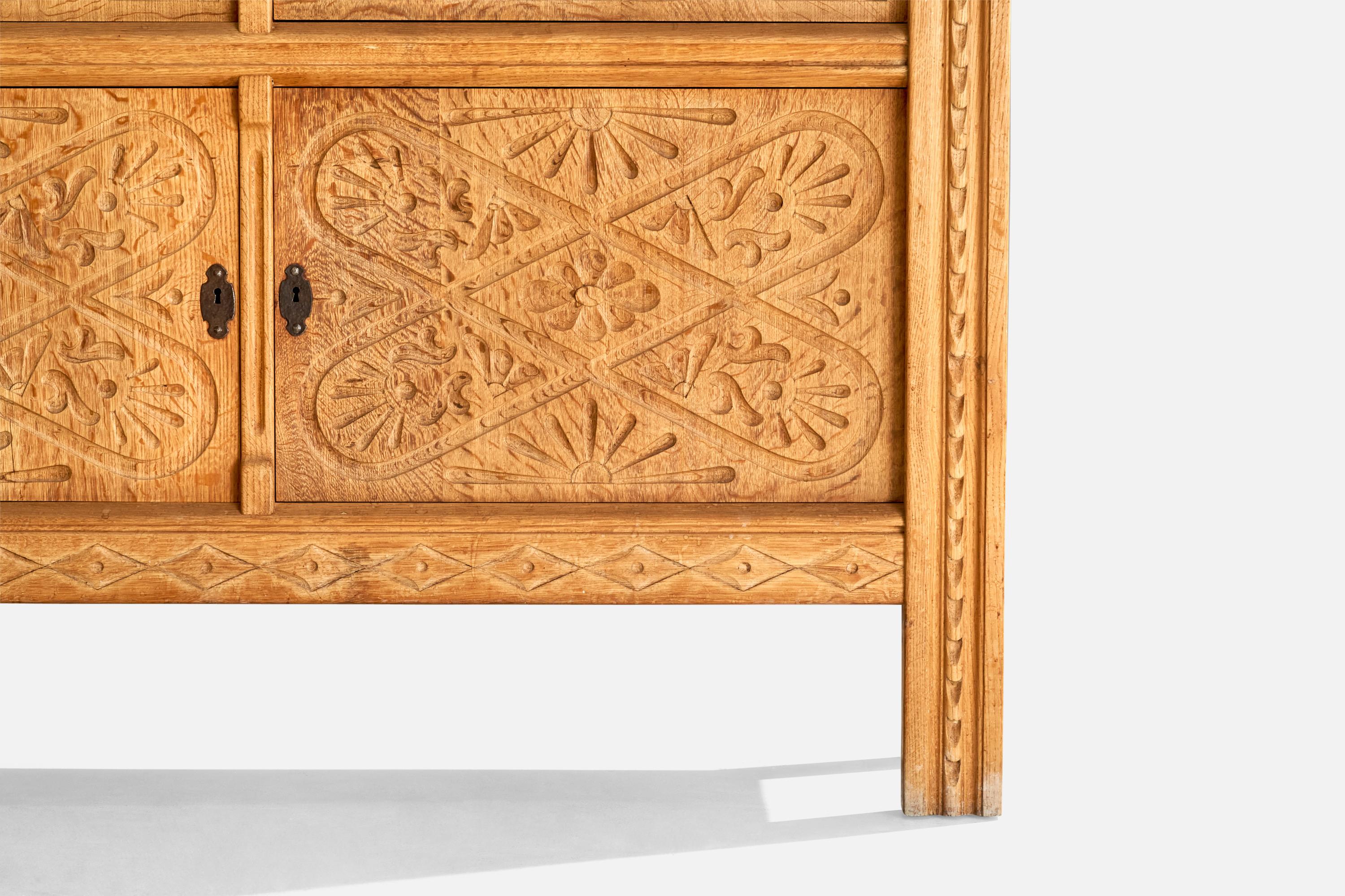 Danish Designer, Cabinet, Oak, Iron, Denmark, 1960s For Sale 5