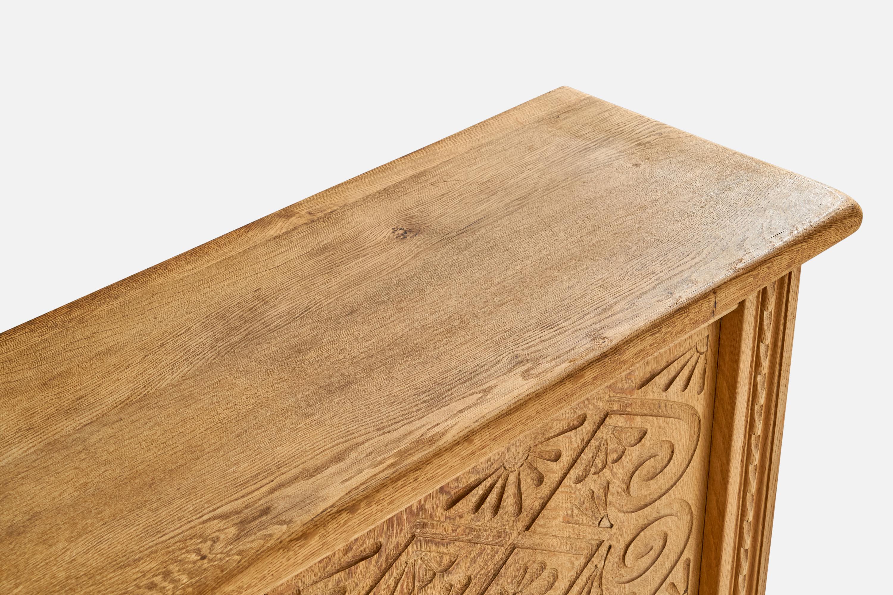 Mid-20th Century Danish Designer, Cabinet, Oak, Iron, Denmark, 1960s For Sale