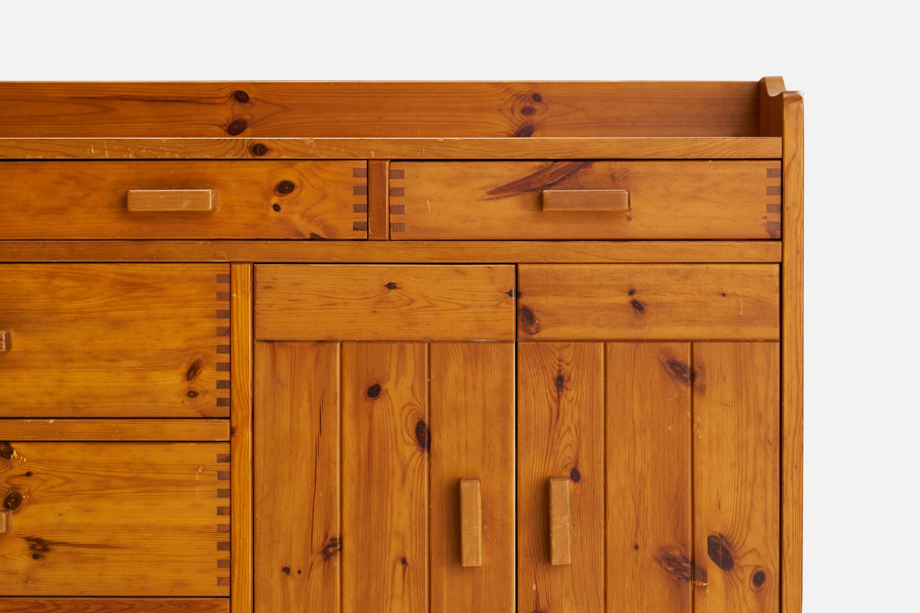 Danish Designer, Cabinet, Pine, Denmark, 1970s For Sale 9