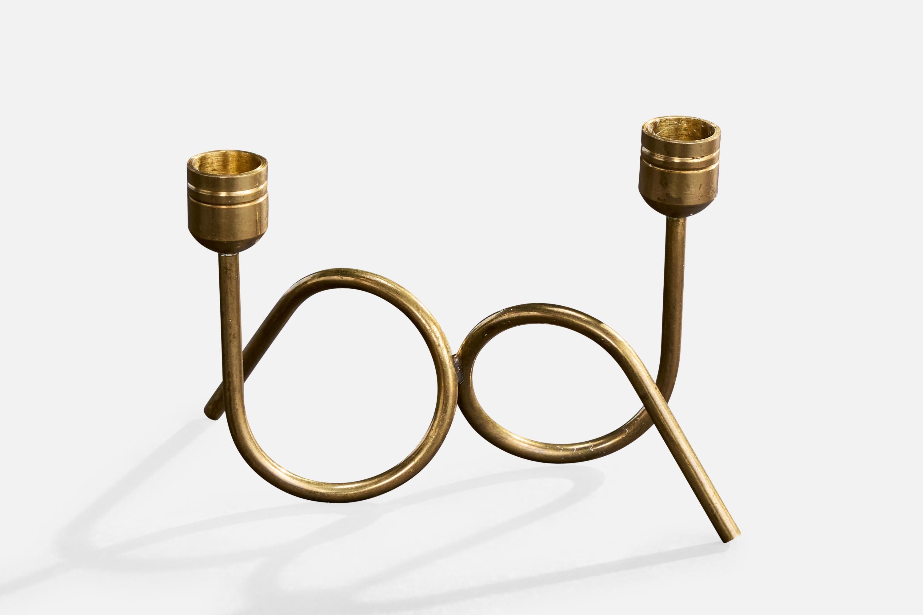 Dänischer Designer, Kandelaber, Messing, Dänemark, 1950er Jahre (Moderne der Mitte des Jahrhunderts) im Angebot