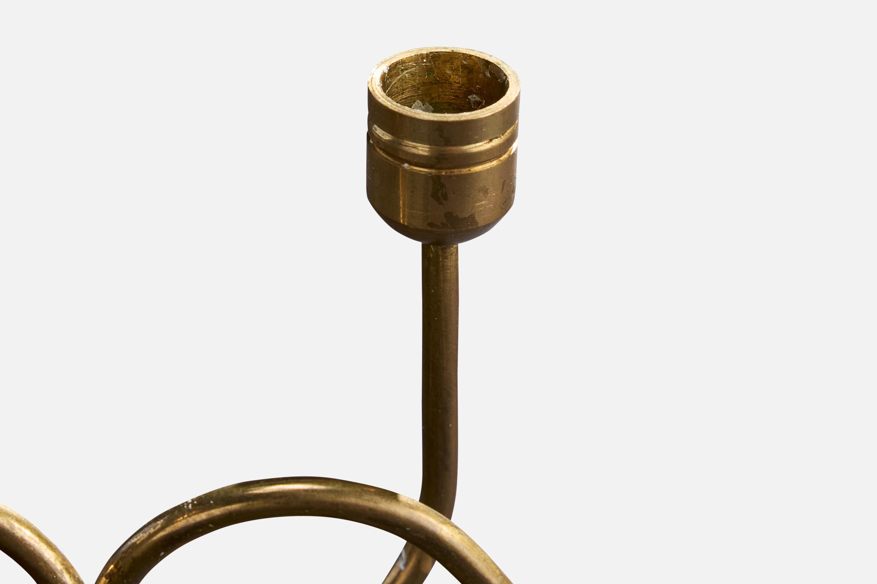 Dänischer Designer, Kandelaber, Messing, Dänemark, 1950er Jahre im Angebot 1