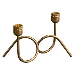 Danish Designer, Candelabra, Brass, Denmark, 1950s