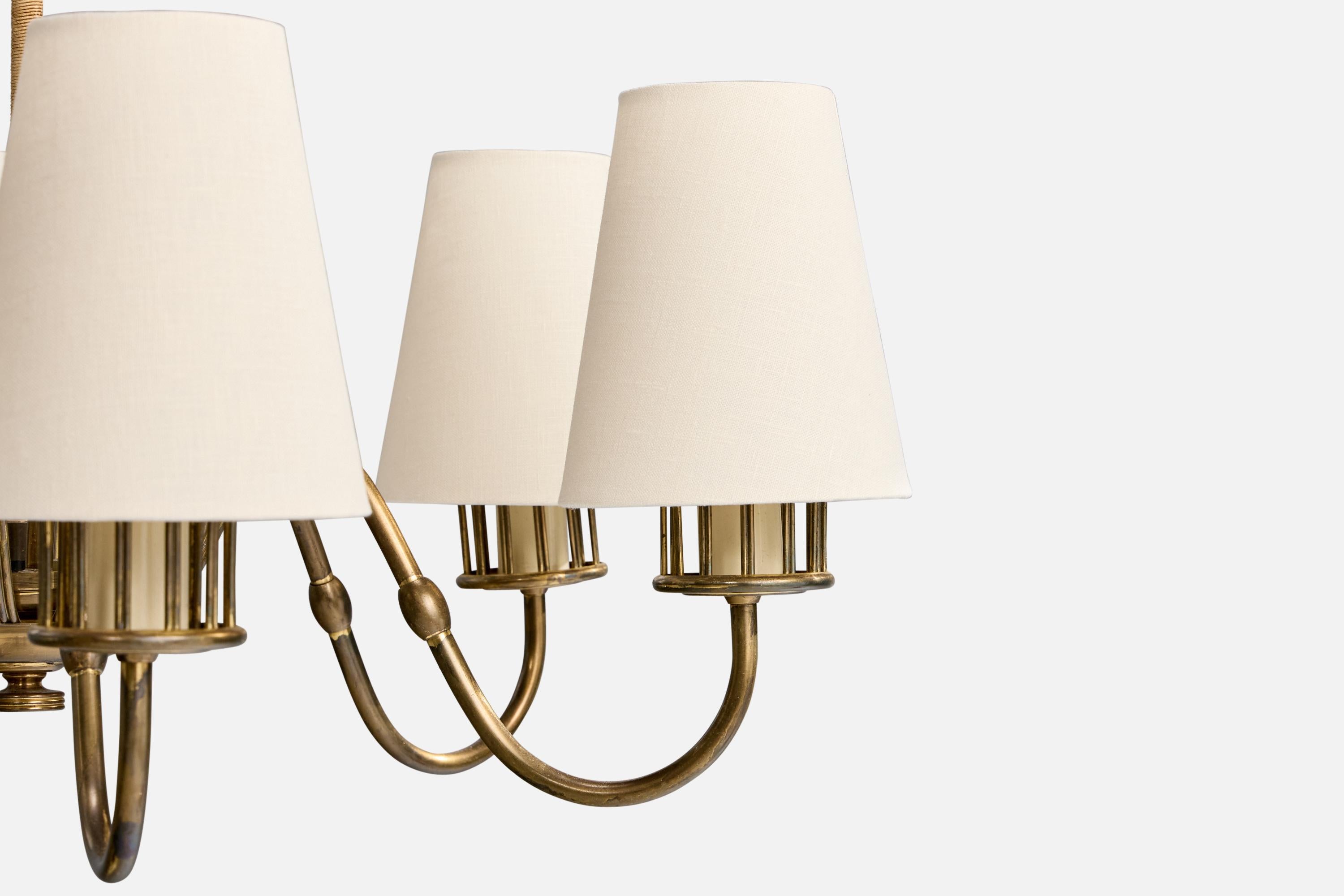 Laiton Designer danois, lustre, laiton, Corde, Fabrice, Danemark, années 1930 en vente