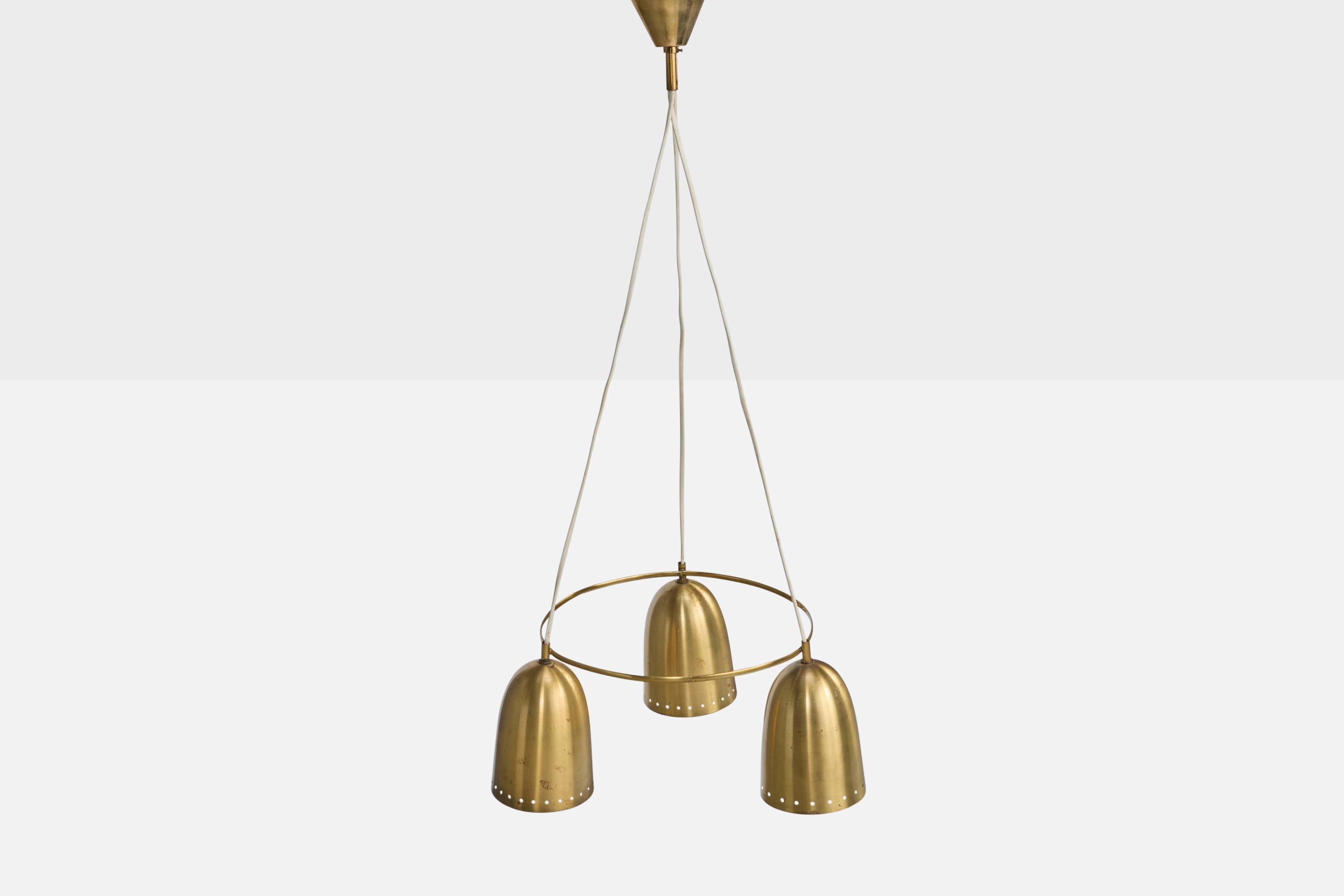 Danese Designer danese, lampadario, ottone, Danimarca, anni '1950 in vendita