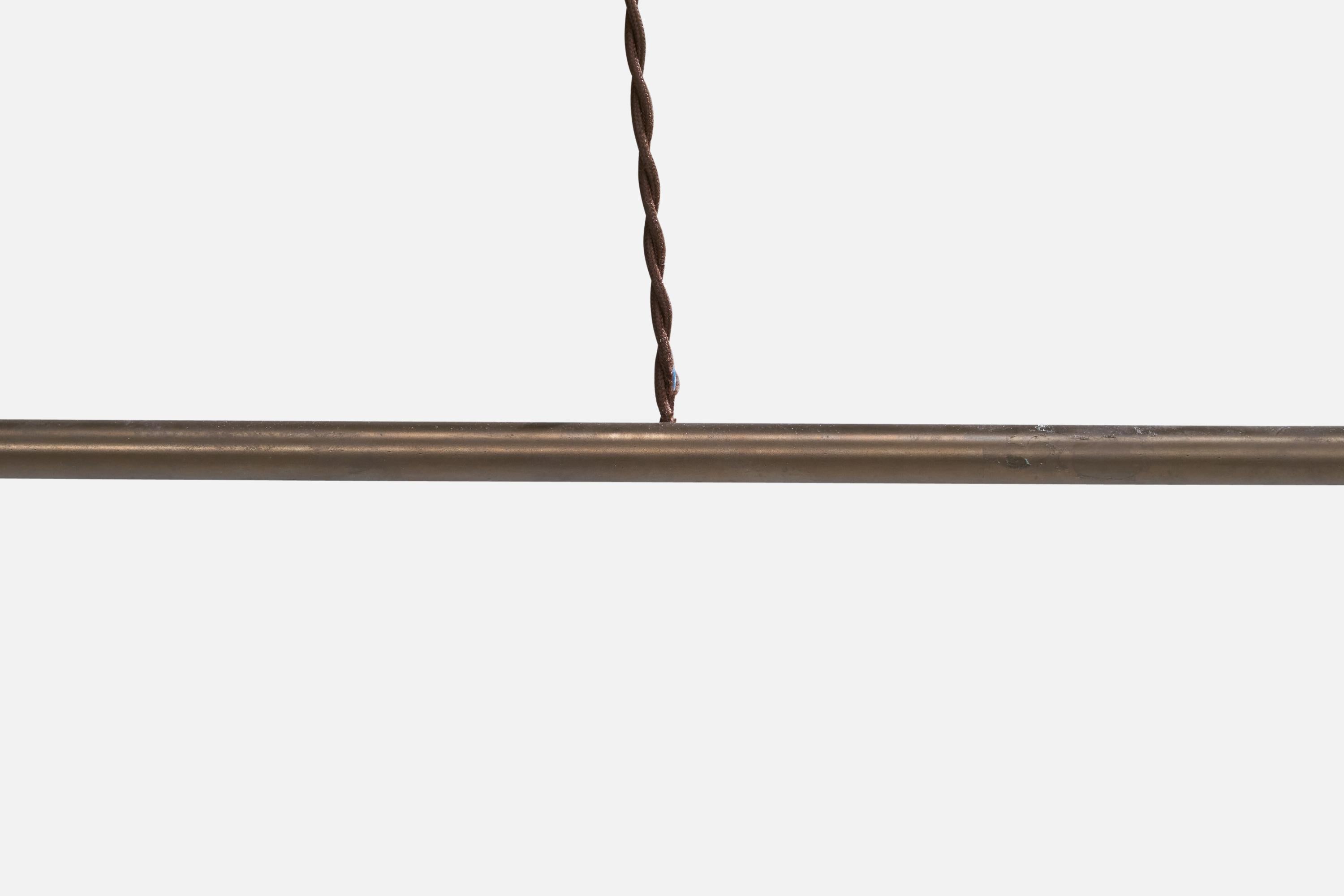 Designer danois, lustre, laiton, Danemark, 1960 en vente 2