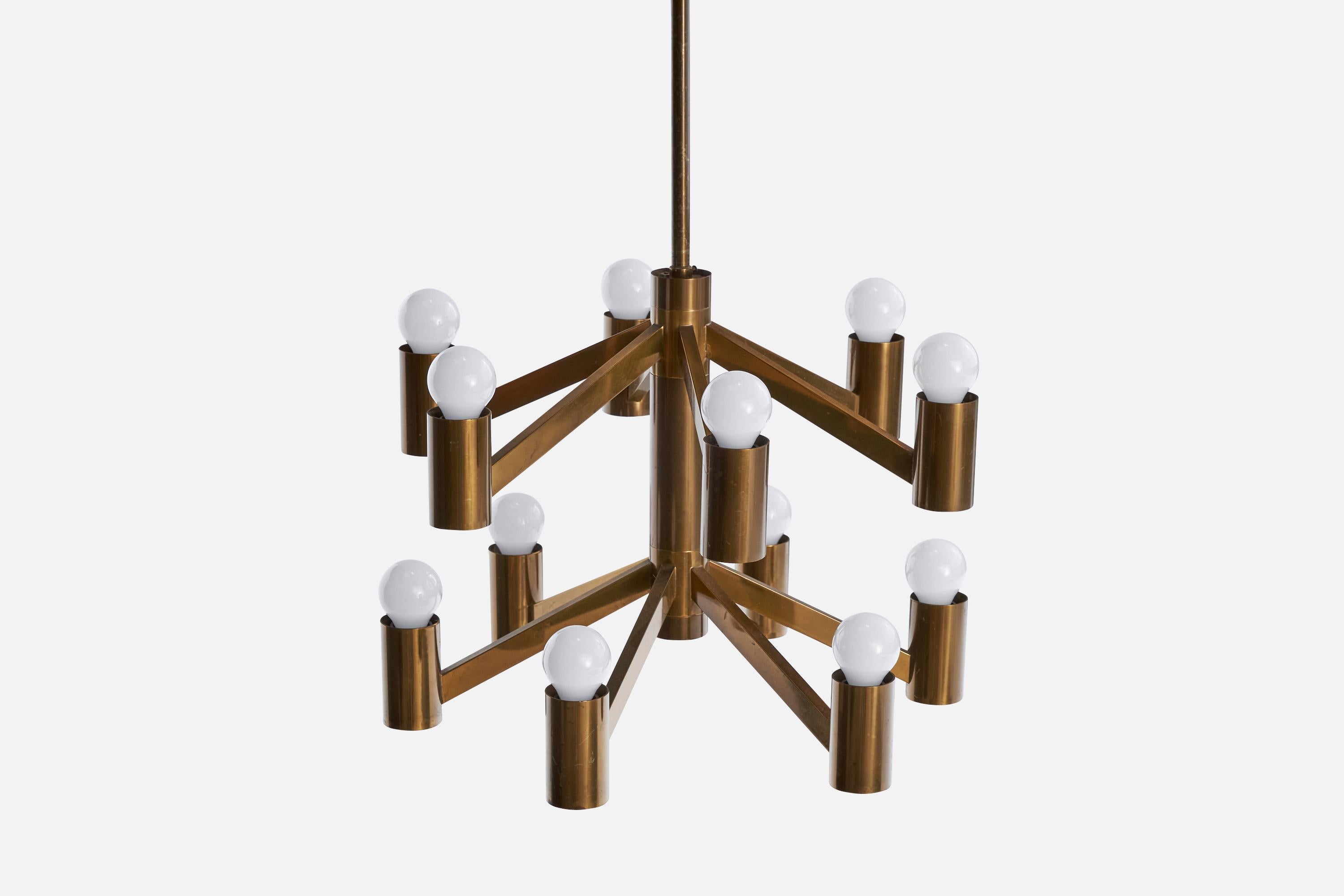 Designer danese, lampadario, ottone, Danimarca, anni '1960 in vendita 3
