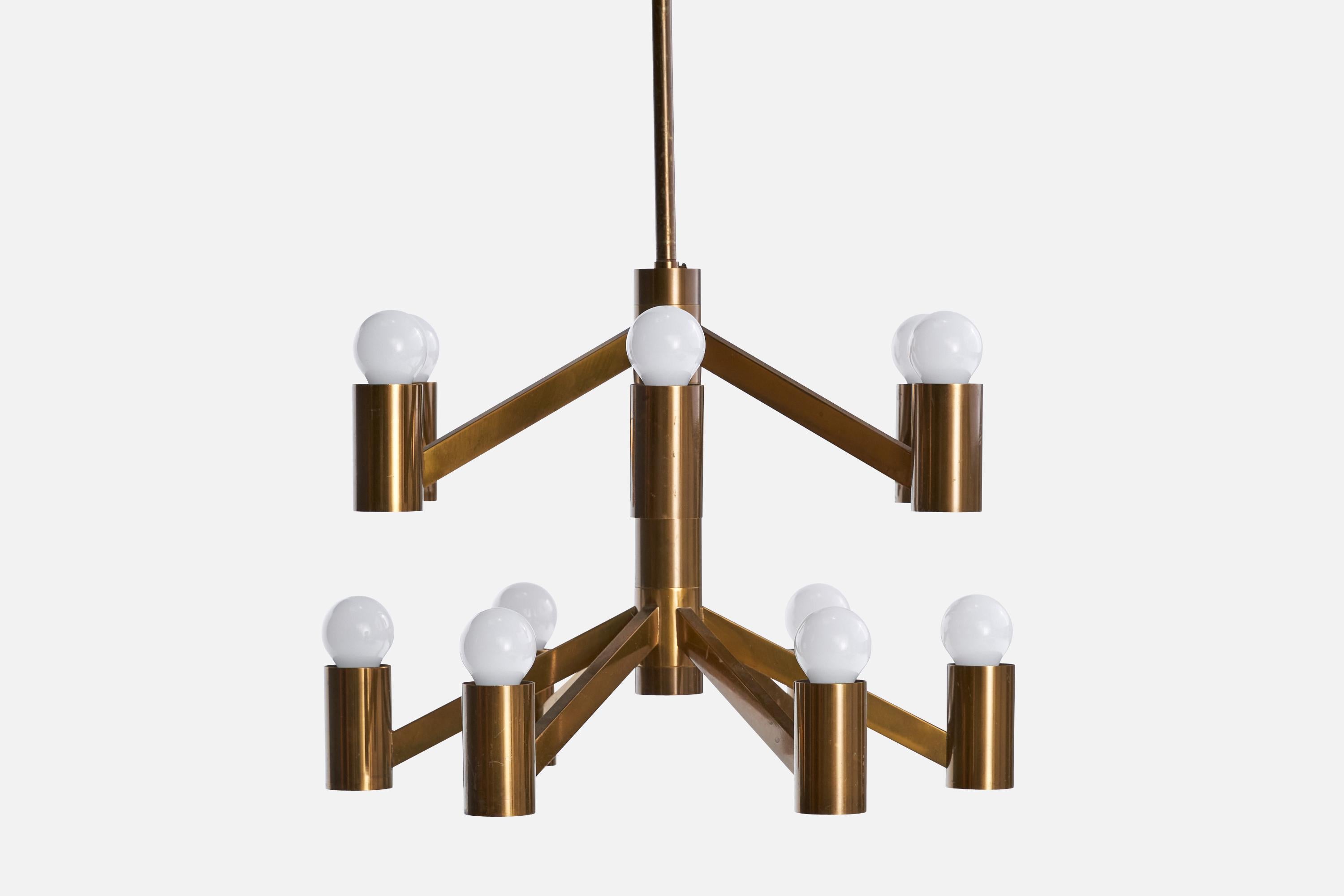 Designer danese, lampadario, ottone, Danimarca, anni '1960 in vendita 4