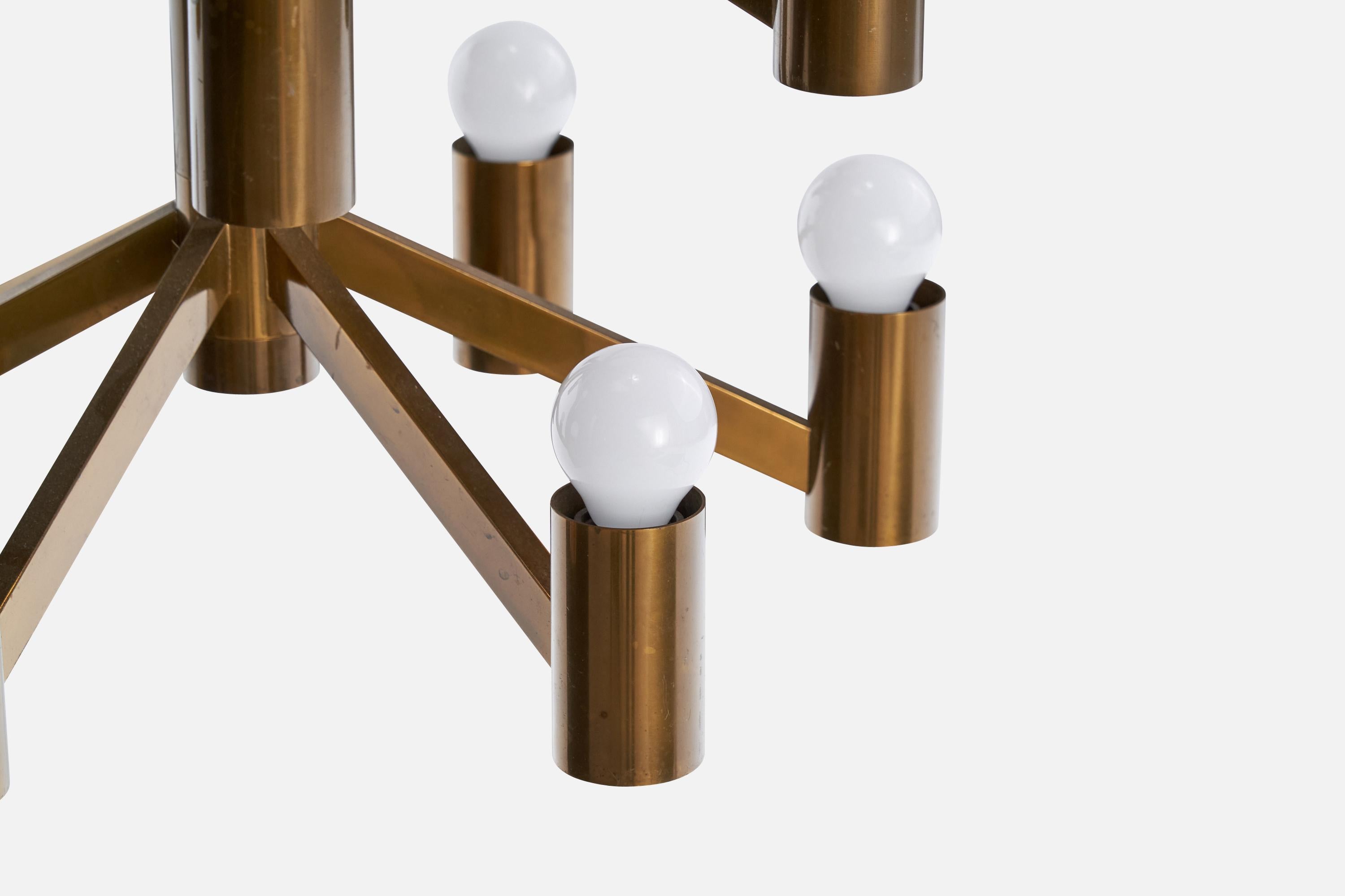 Designer danese, lampadario, ottone, Danimarca, anni '1960 in vendita 6