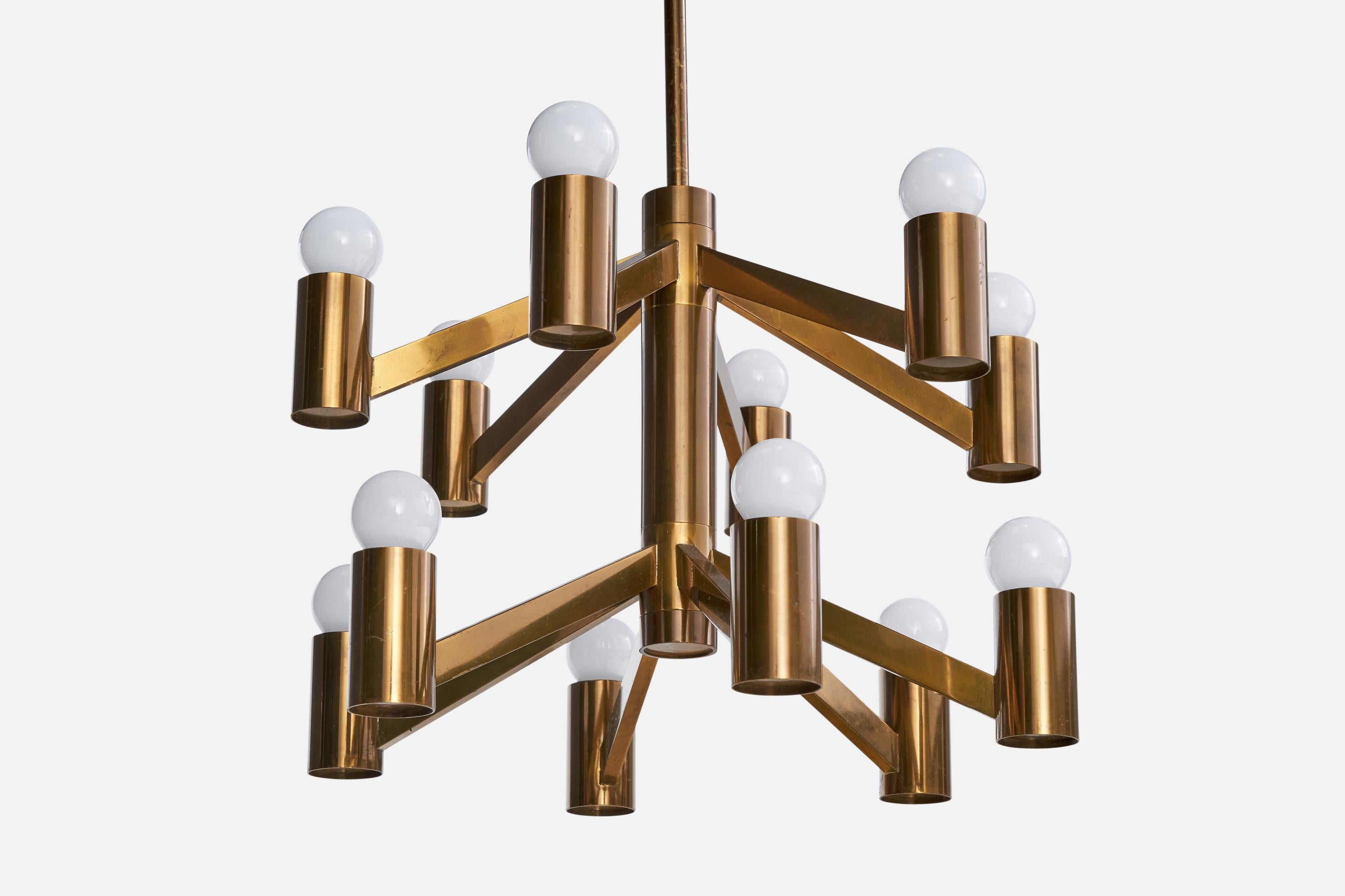 Danese Designer danese, lampadario, ottone, Danimarca, anni '1960 in vendita