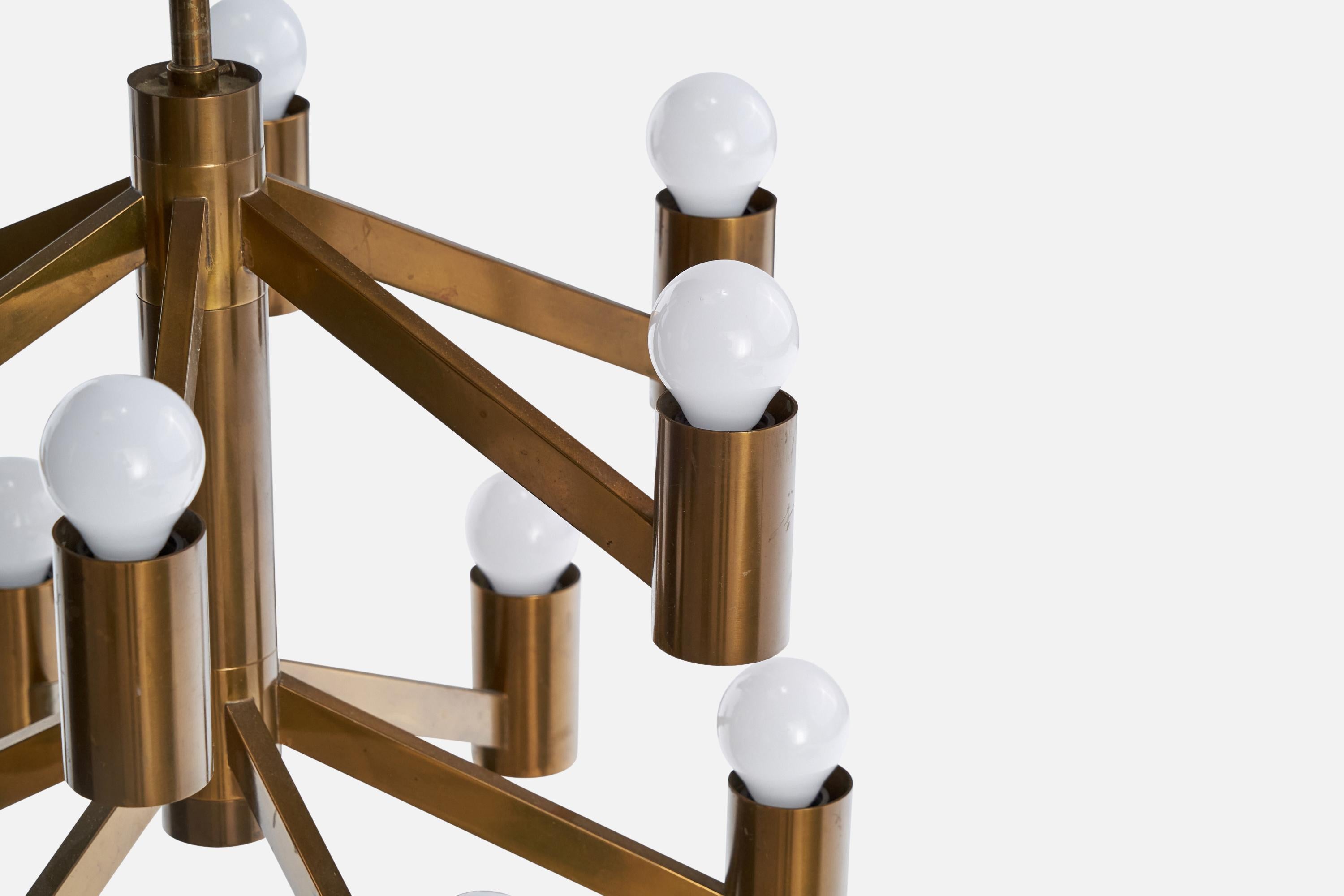 Designer danese, lampadario, ottone, Danimarca, anni '1960 In condizioni buone in vendita a High Point, NC