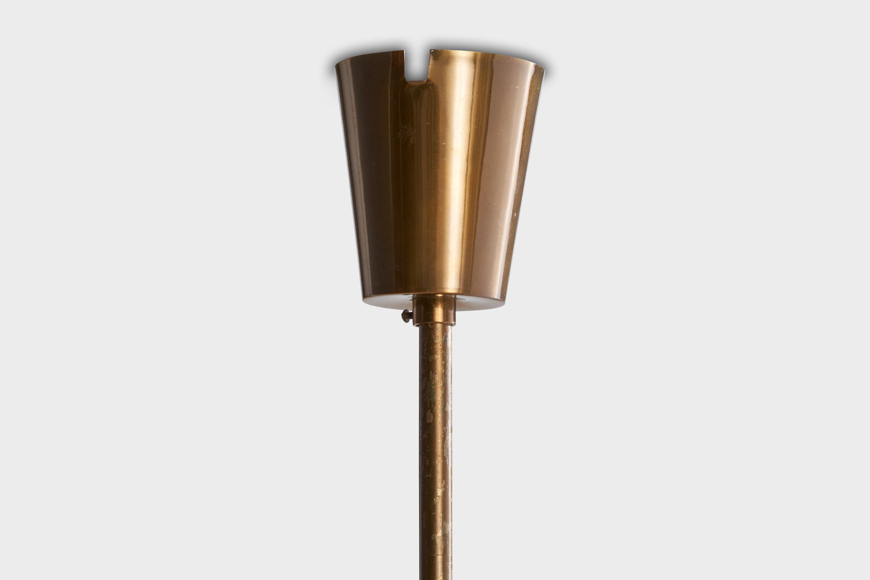 Designer danese, lampadario, ottone, Danimarca, anni '1960 in vendita 1