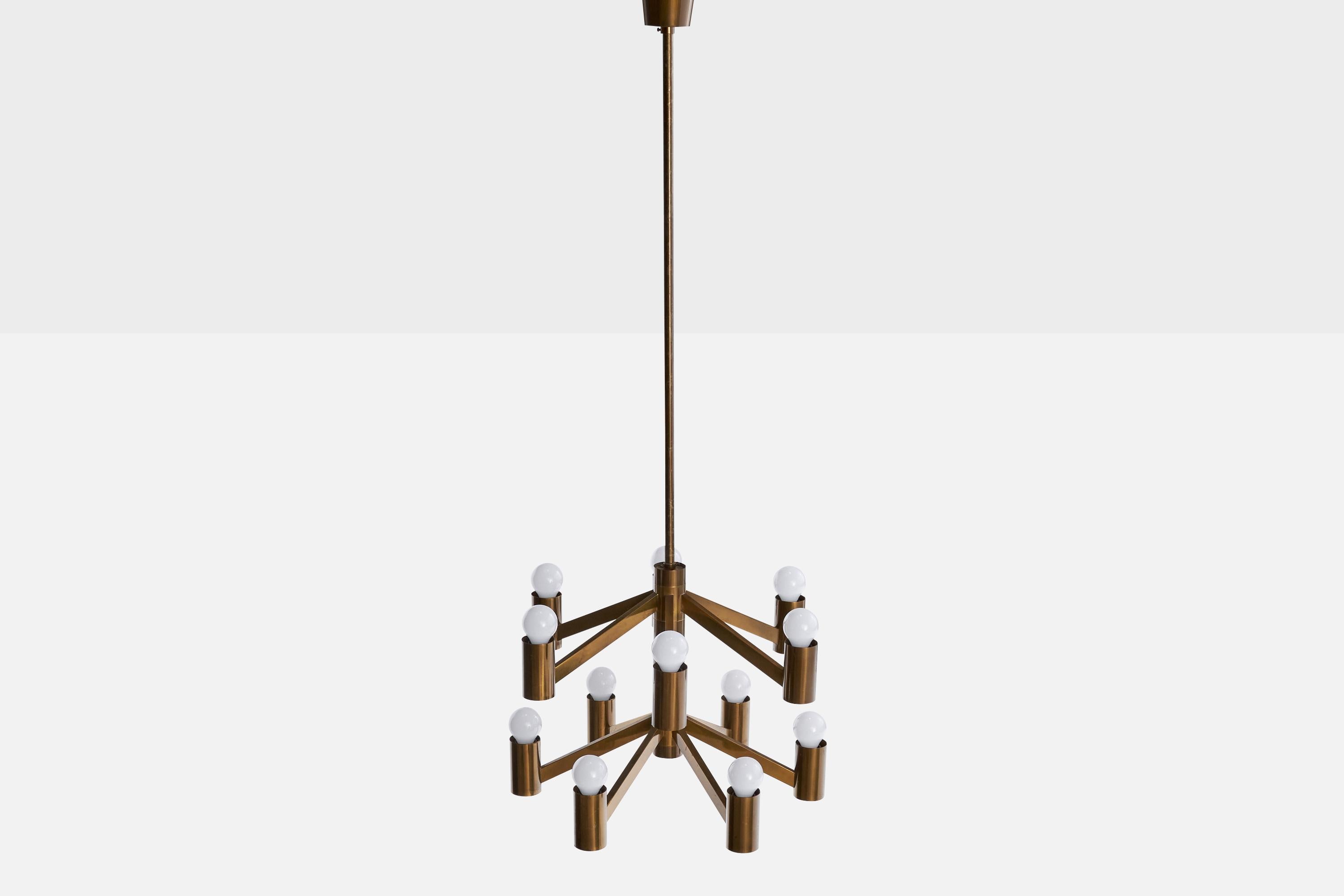 Designer danese, lampadario, ottone, Danimarca, anni '1960 in vendita 2