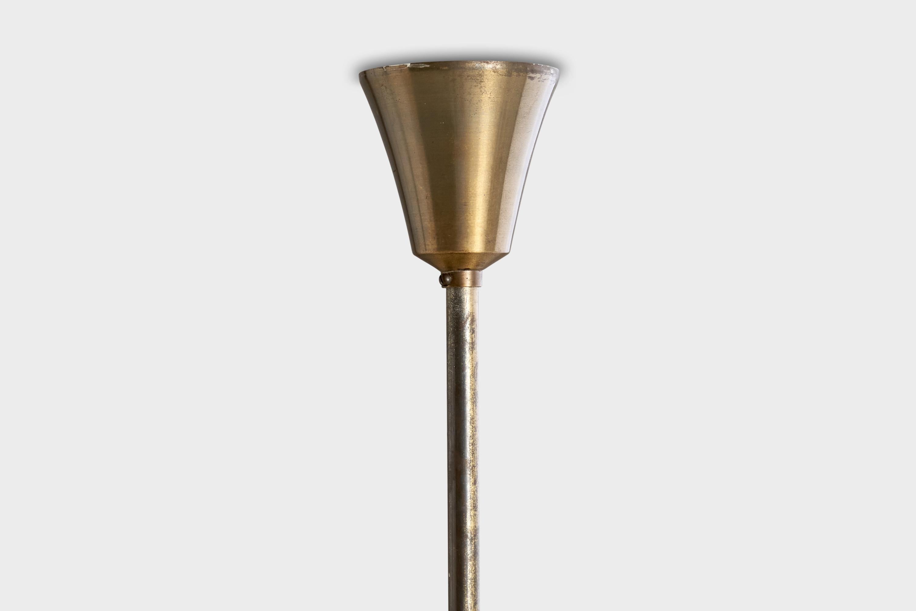Designer danese, lampadario, ottone, tessuto, Danimarca, anni '40 in vendita 2