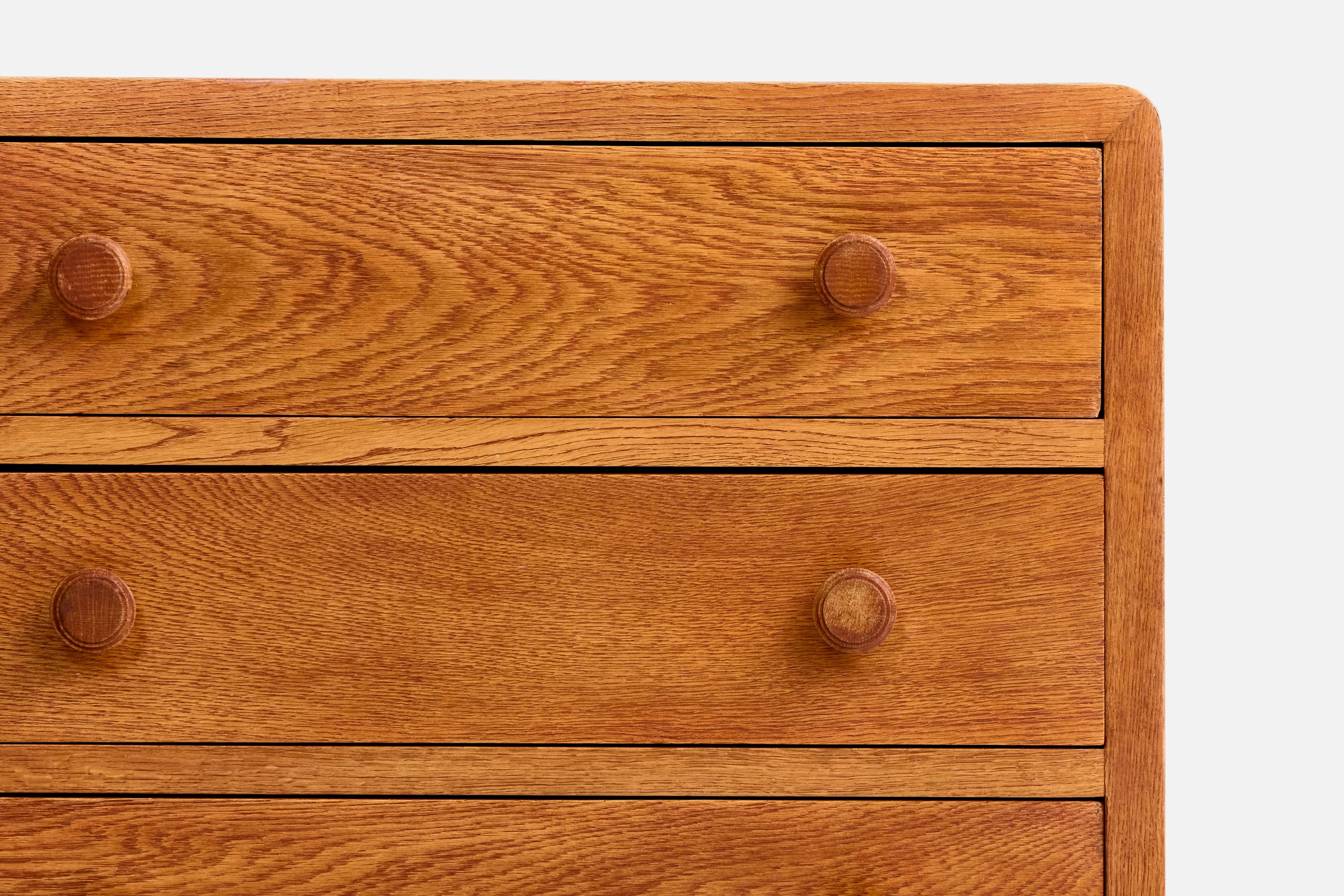 Mid-20th Century Danish Designer, Chest of Drawers, Oak, Denmark, 1940s For Sale