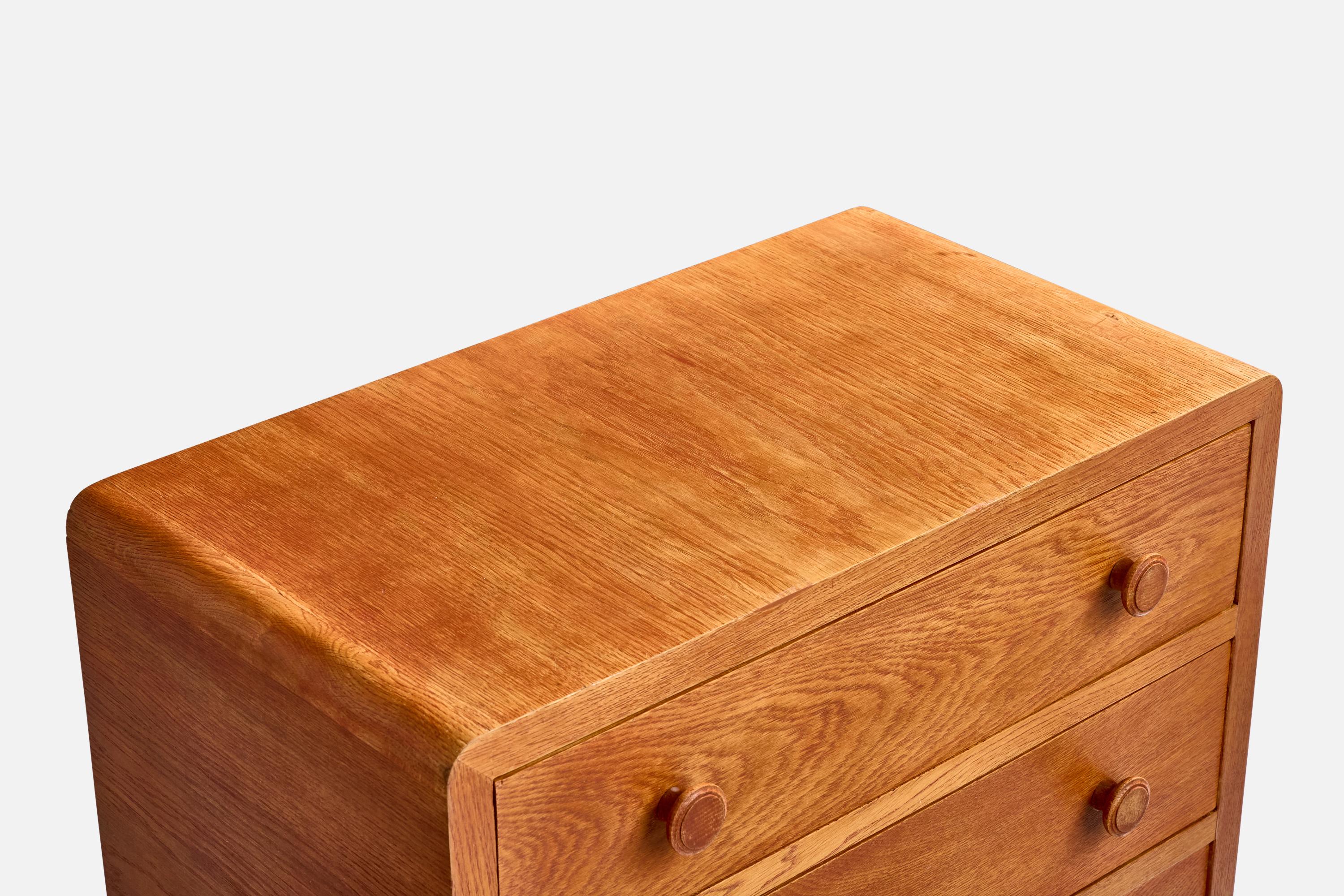 Danish Designer, Chest of Drawers, Oak, Denmark, 1940s For Sale 3