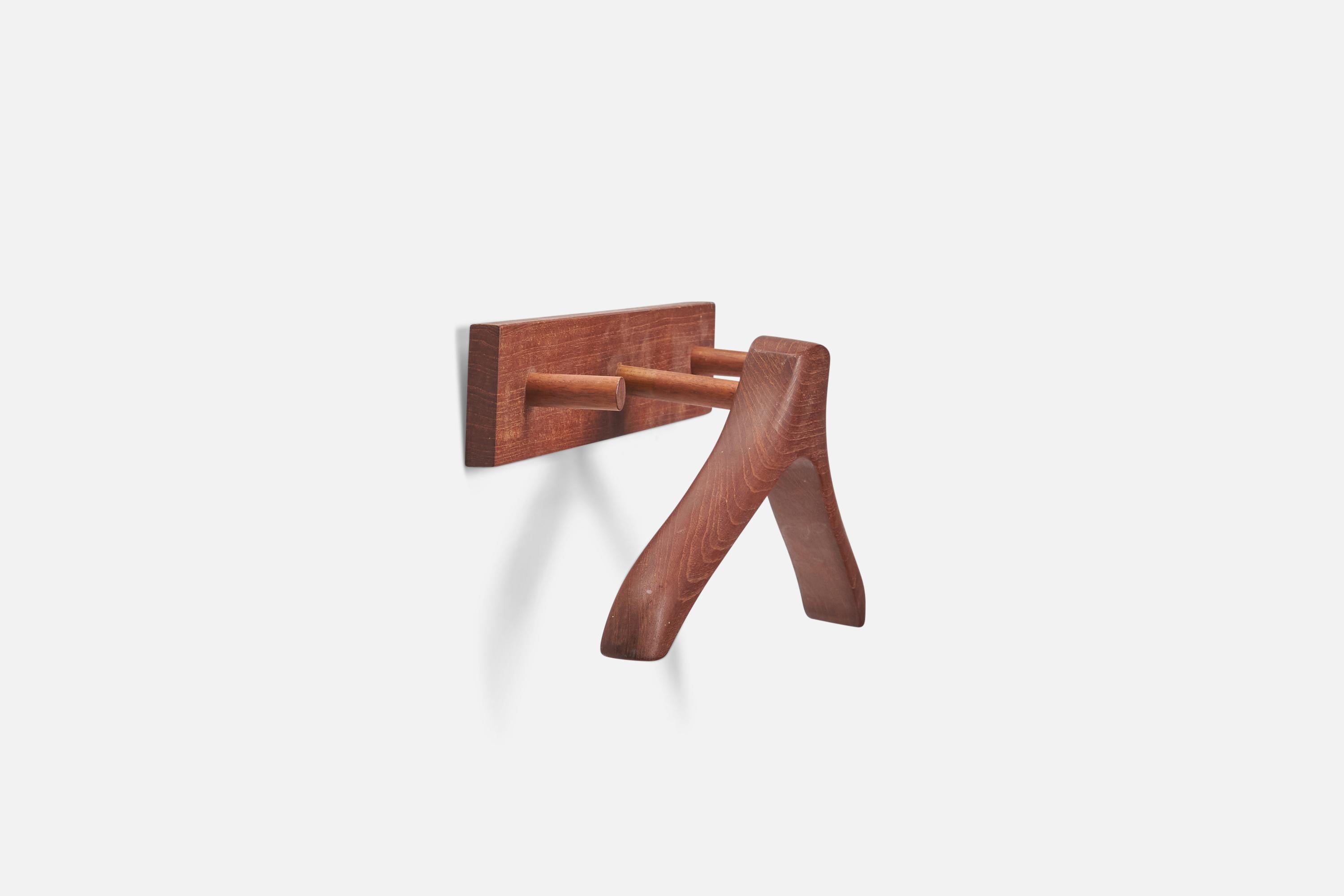 Mid-20th Century Danish Designer, Coat Rack, Teak, Denmark, 1950s For Sale