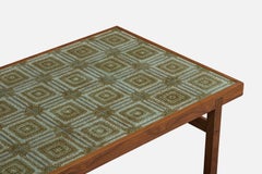 Danish Designer, Coffee Table, Wood, Ceramic, Denmark, 1950s