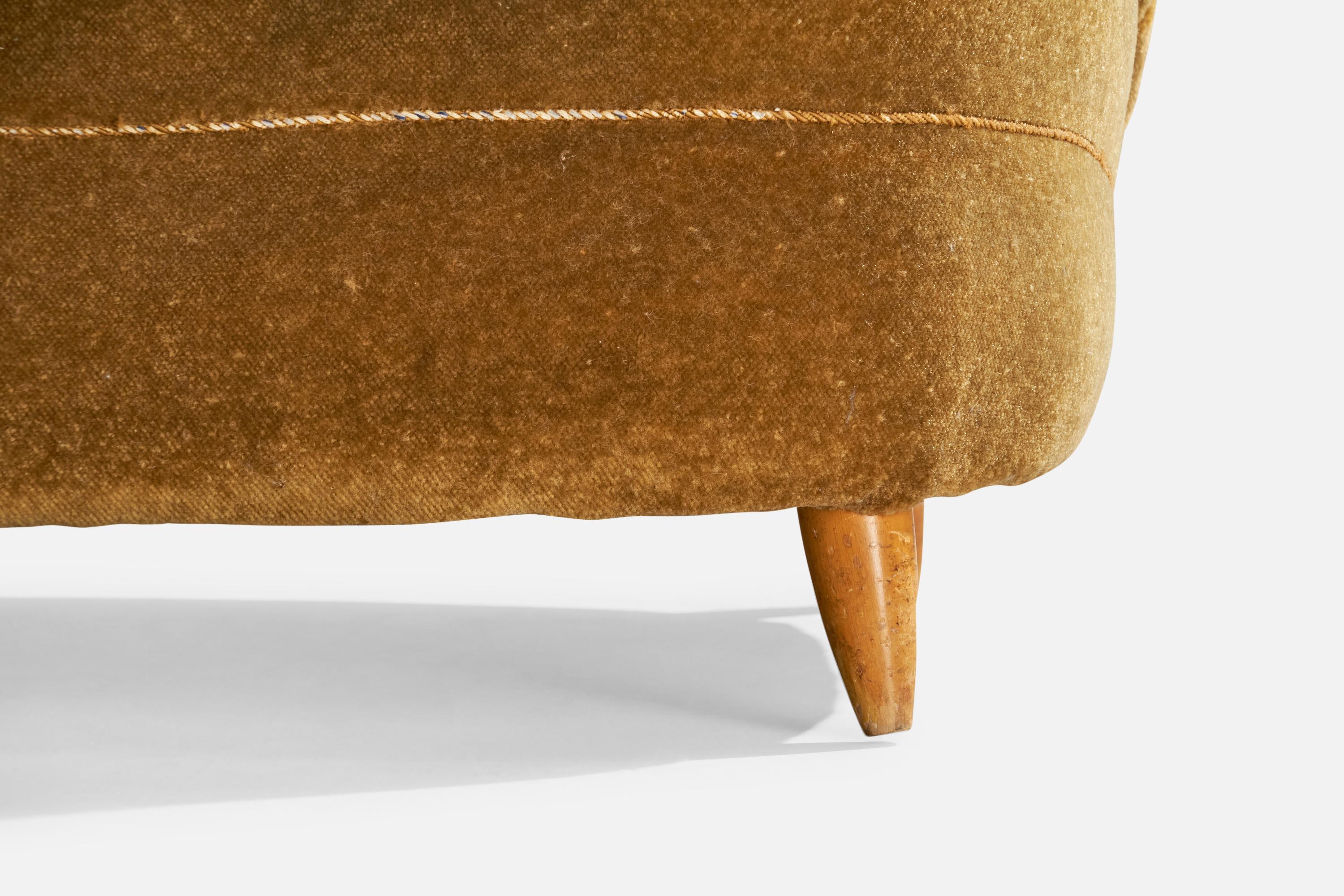 Designer danois, canapé incurvé, Wood, Fabrice, Danemark, années 1940 en vente 3