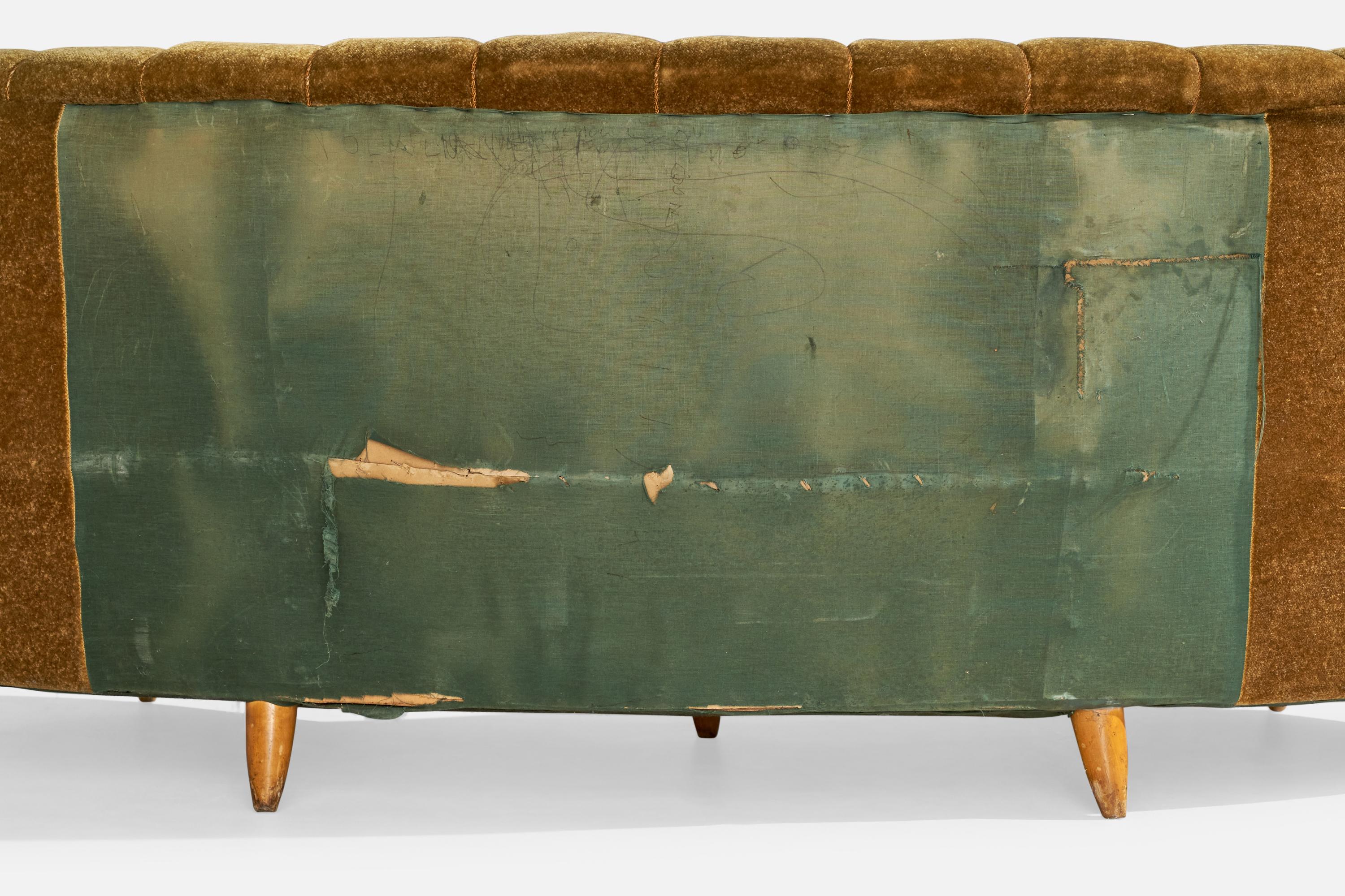 Designer danois, canapé incurvé, Wood, Fabrice, Danemark, années 1940 en vente 4