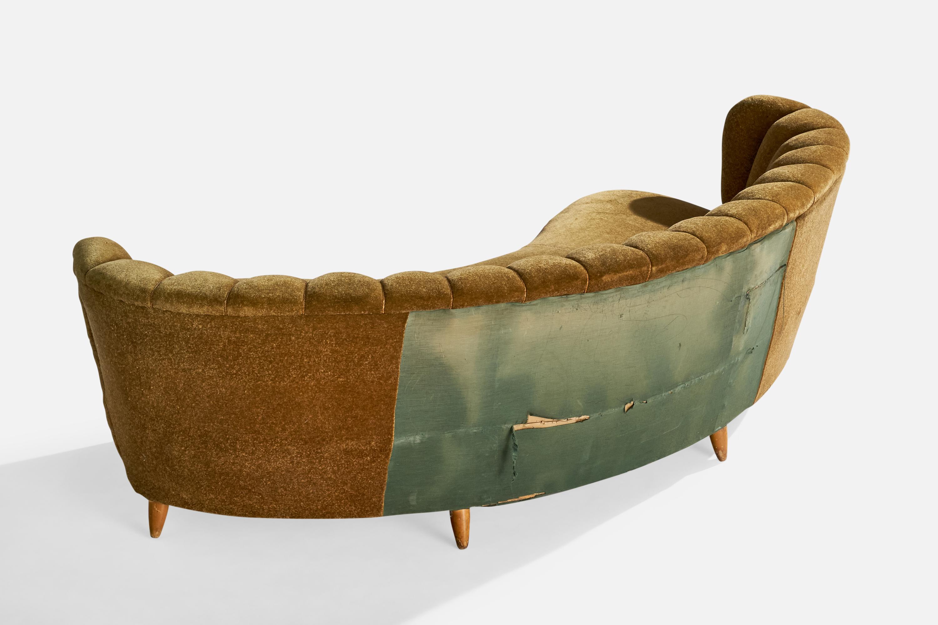 Danois Designer danois, canapé incurvé, Wood, Fabrice, Danemark, années 1940 en vente