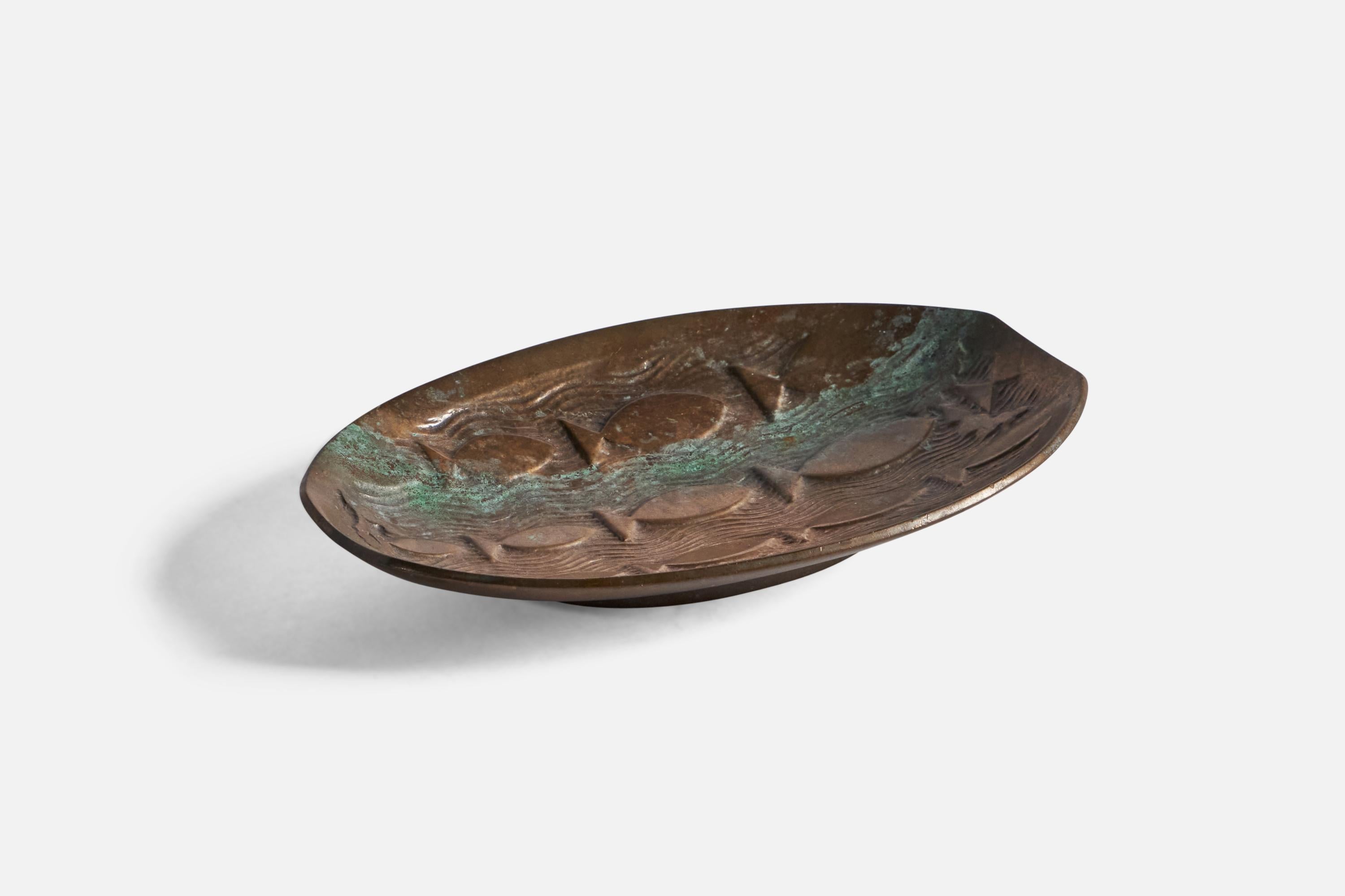 Scandinavian Modern Danish Designer, Decorative Dish, Bronze, Denmark 1930s For Sale