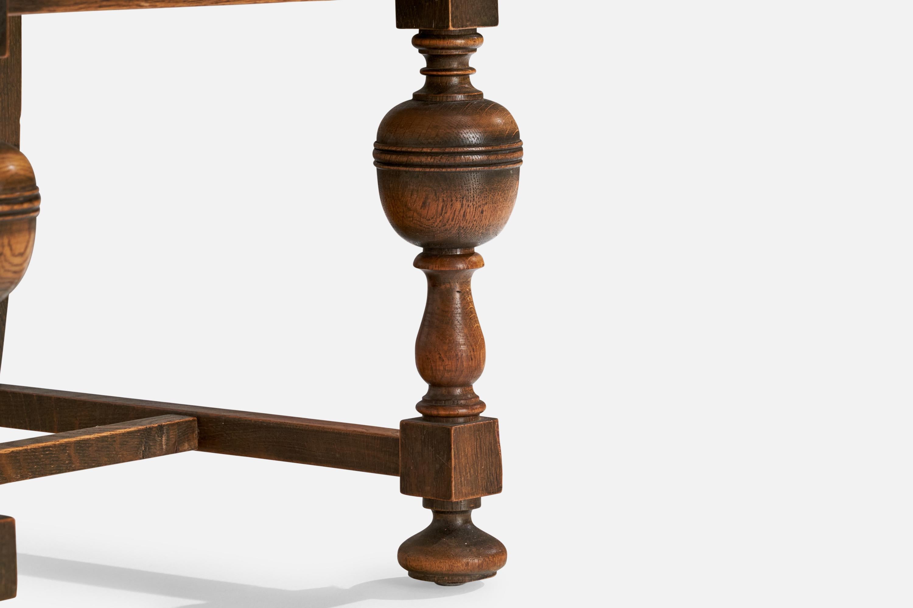 Sedie da pranzo di design danese, Oak, Pelle, Danimarca, anni '60 in vendita 2