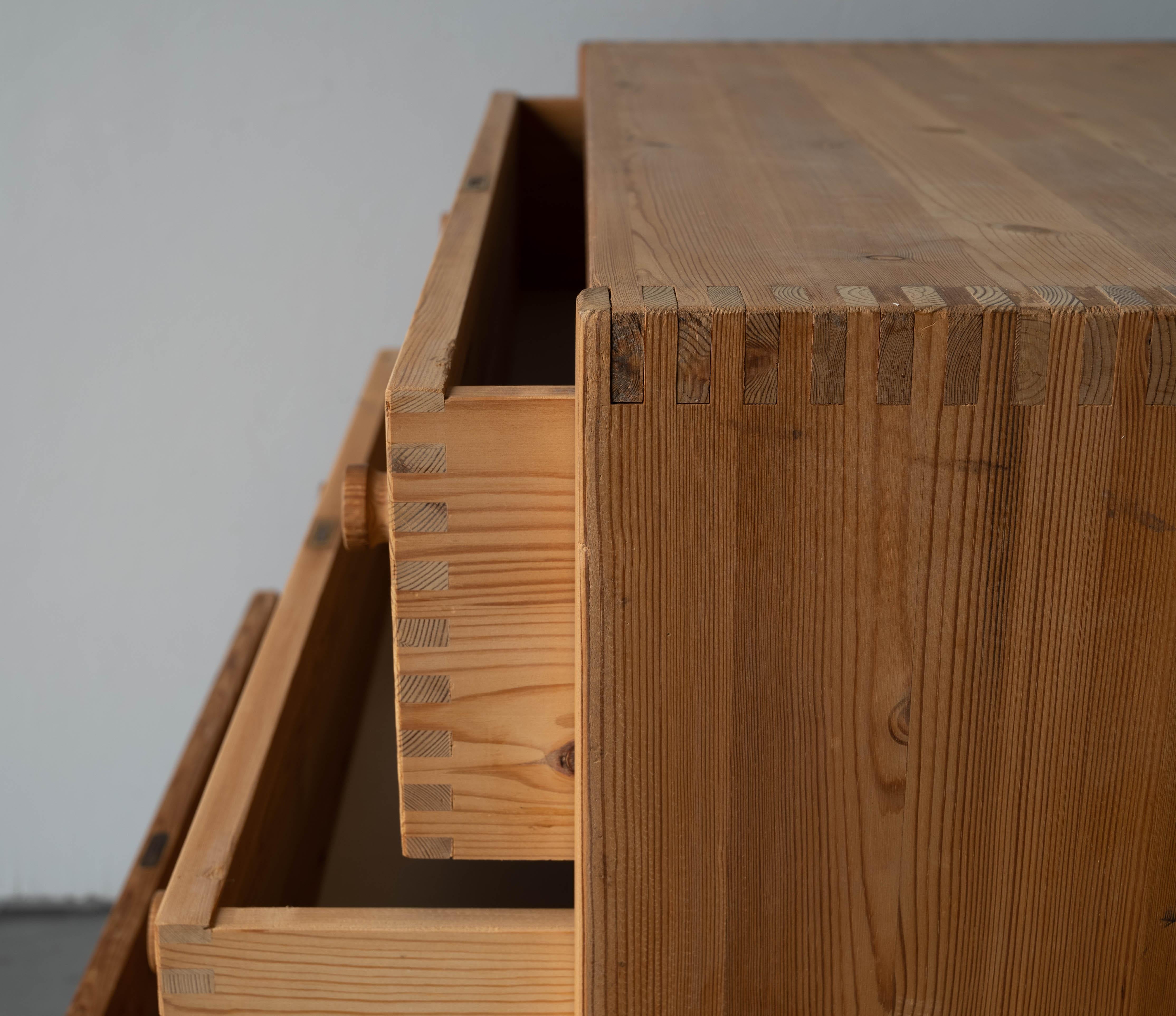 Danish Designer, Dresser / Chest of Drawers, Pine, Denmark, 1970s 1