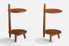 Danish Designer, End Tables, Beech, Walnut, Denmark, 1940s