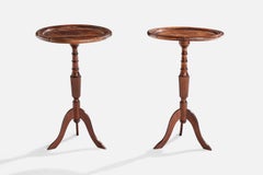 Danish Designer, End Tables, Oak, Denmark, 1930s