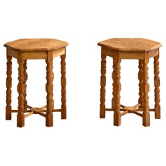 Danish Designer, End Tables, Oak, Denmark, 1960s