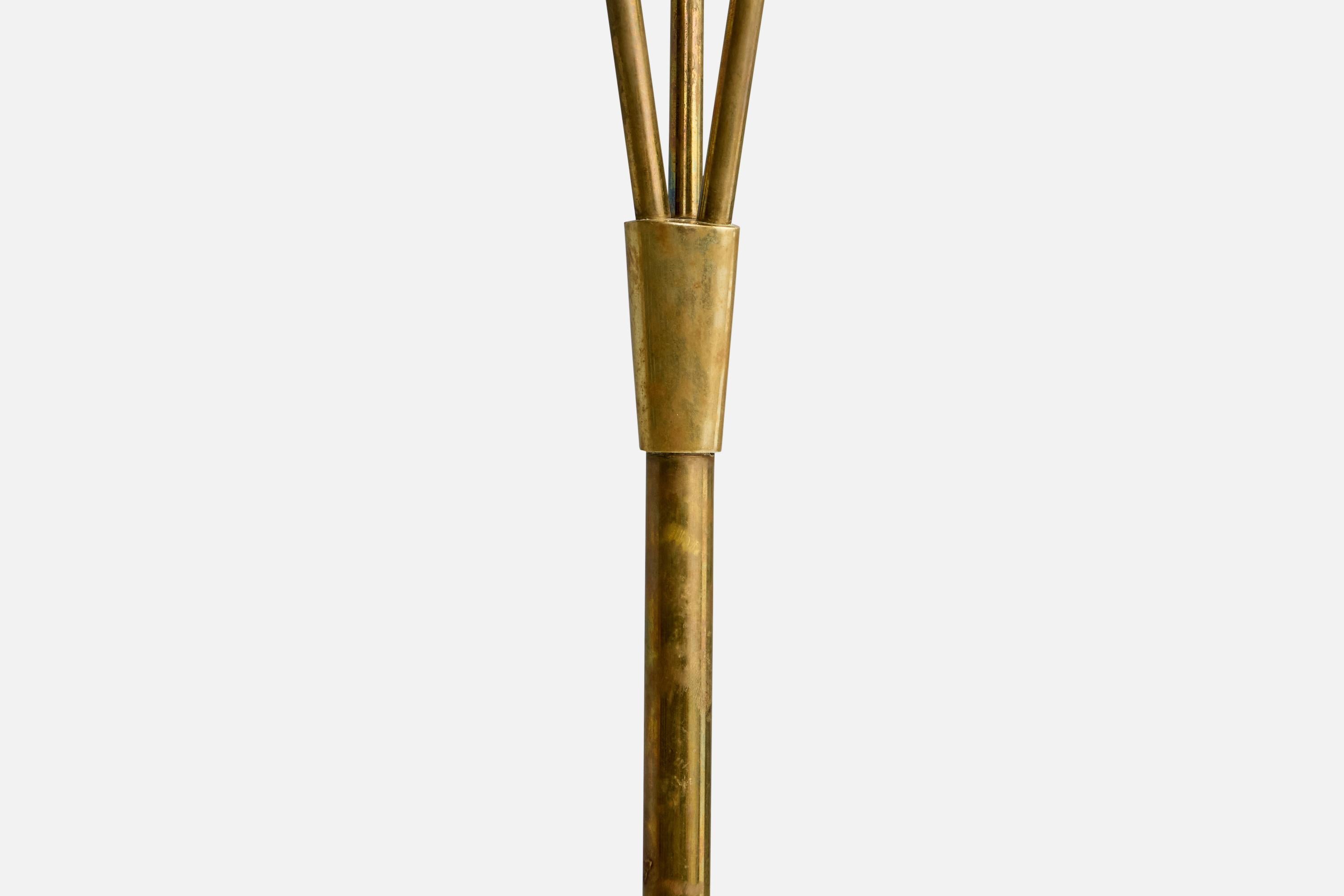 Danish Designer, Floor Lamp, Brass, Denmark, 1940s For Sale 2