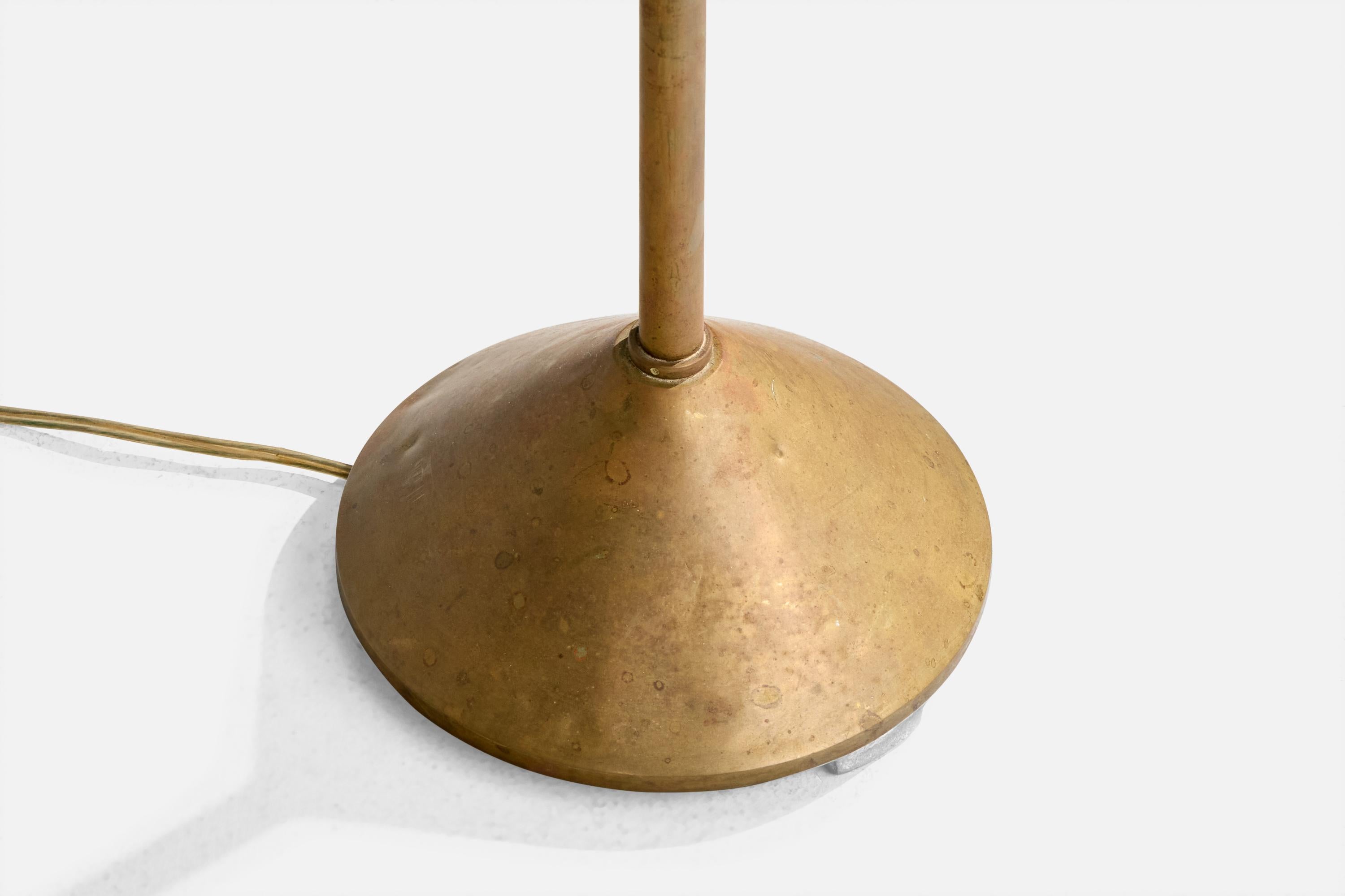 Danish Designer, Floor Lamp, Brass, Denmark, 1940s For Sale 3