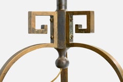 Danish Designer, Floor Lamp, Brass, Metal, Paper, Denmark, 1930s