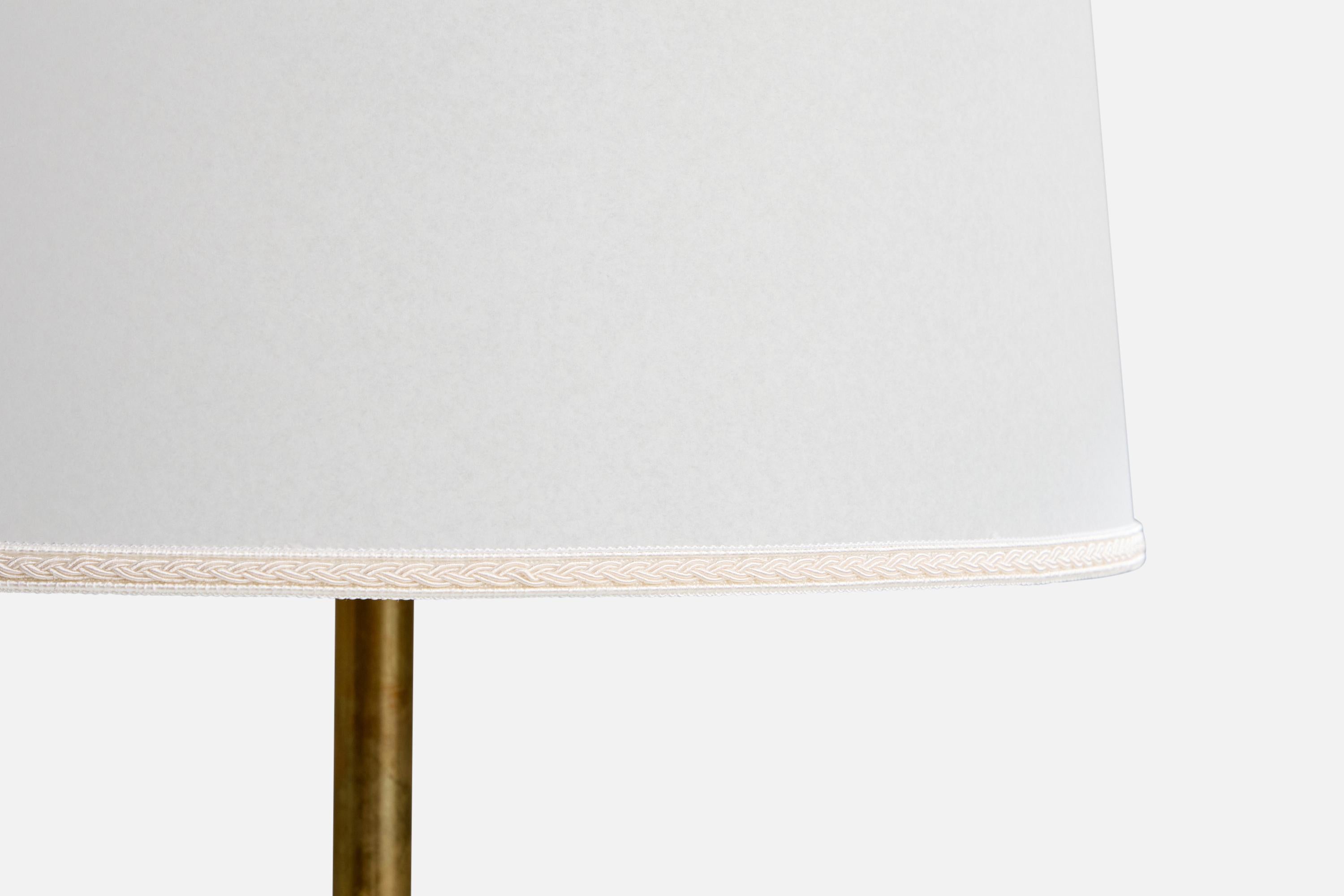 Danois Designer danois, lampadaire, laiton, papier parchemin, Danemark, années 1930 en vente