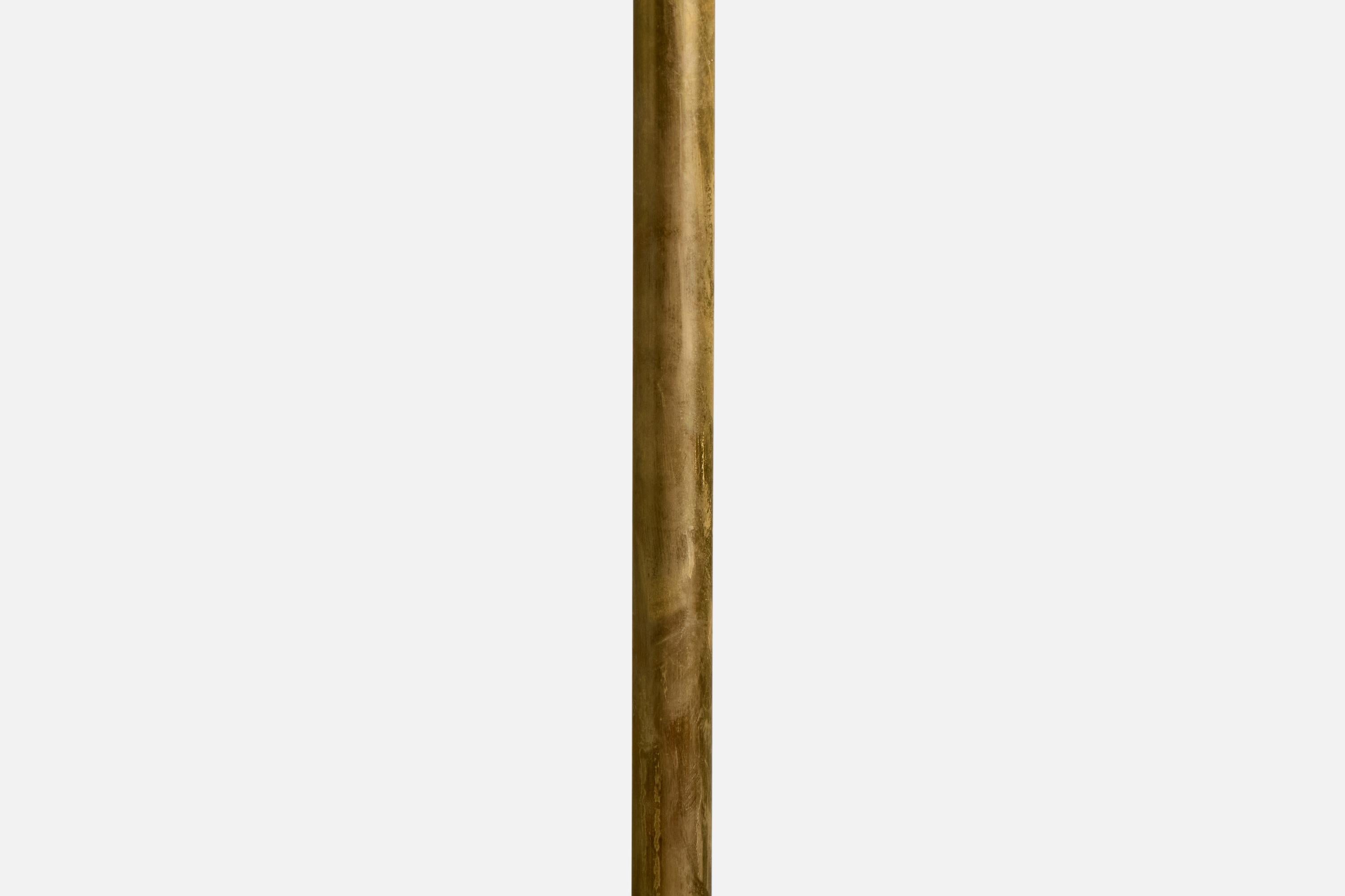 Designer danois, lampadaire, laiton, papier parchemin, Danemark, années 1930 Bon état - En vente à High Point, NC