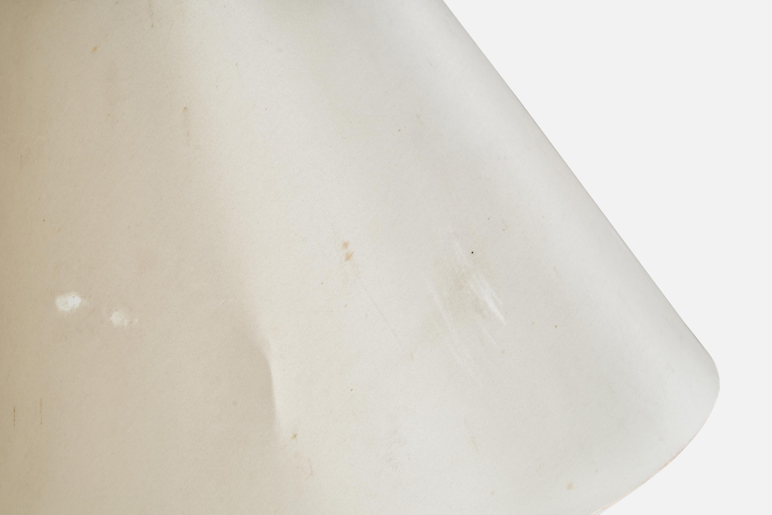 Dänische Designerin, Stehlampe, Bronze, Stoff, Dänemark, 1930er Jahre im Angebot 3