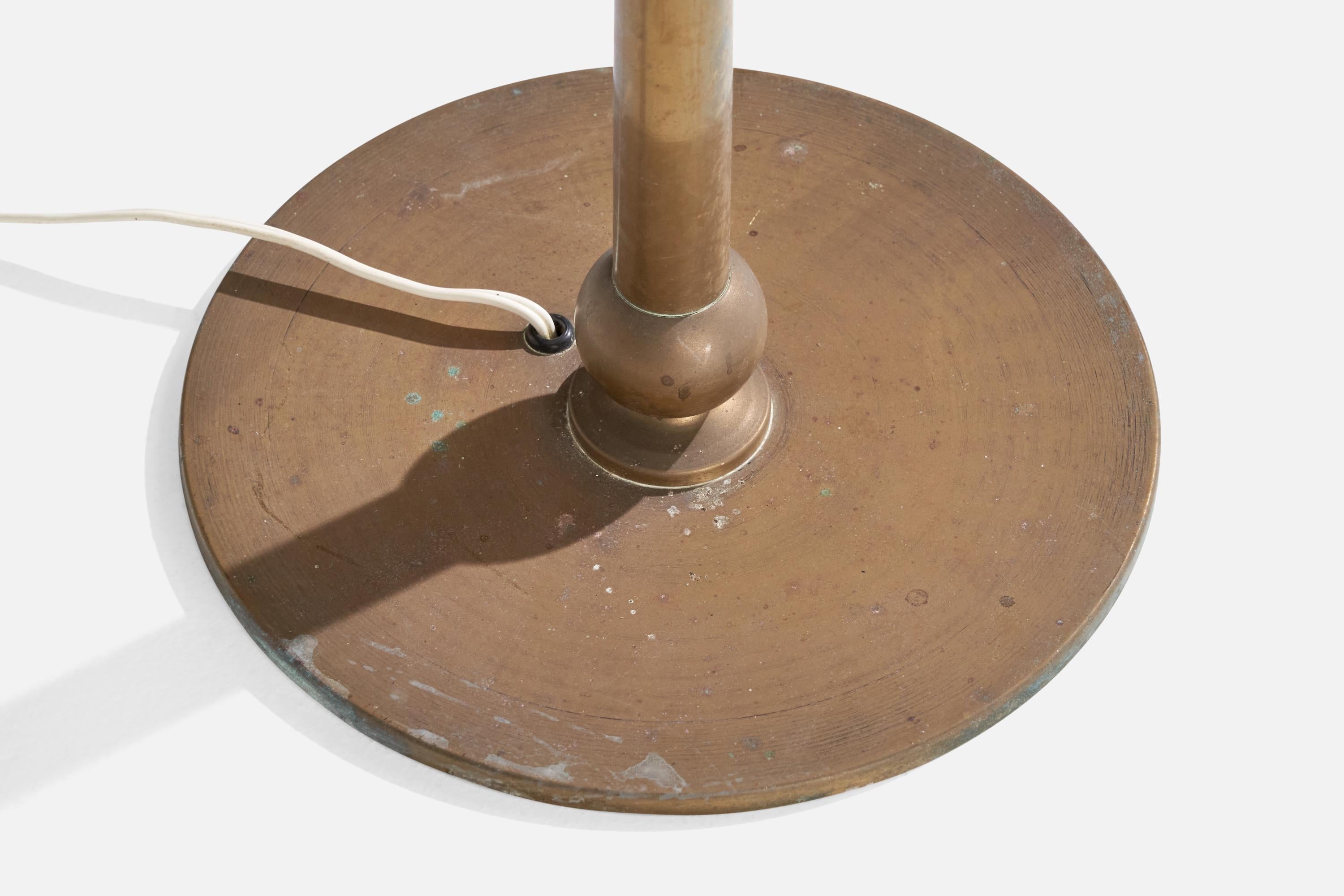 Designer danois, lampadaire, bronze, papier, Danemark, années 1930 en vente 4