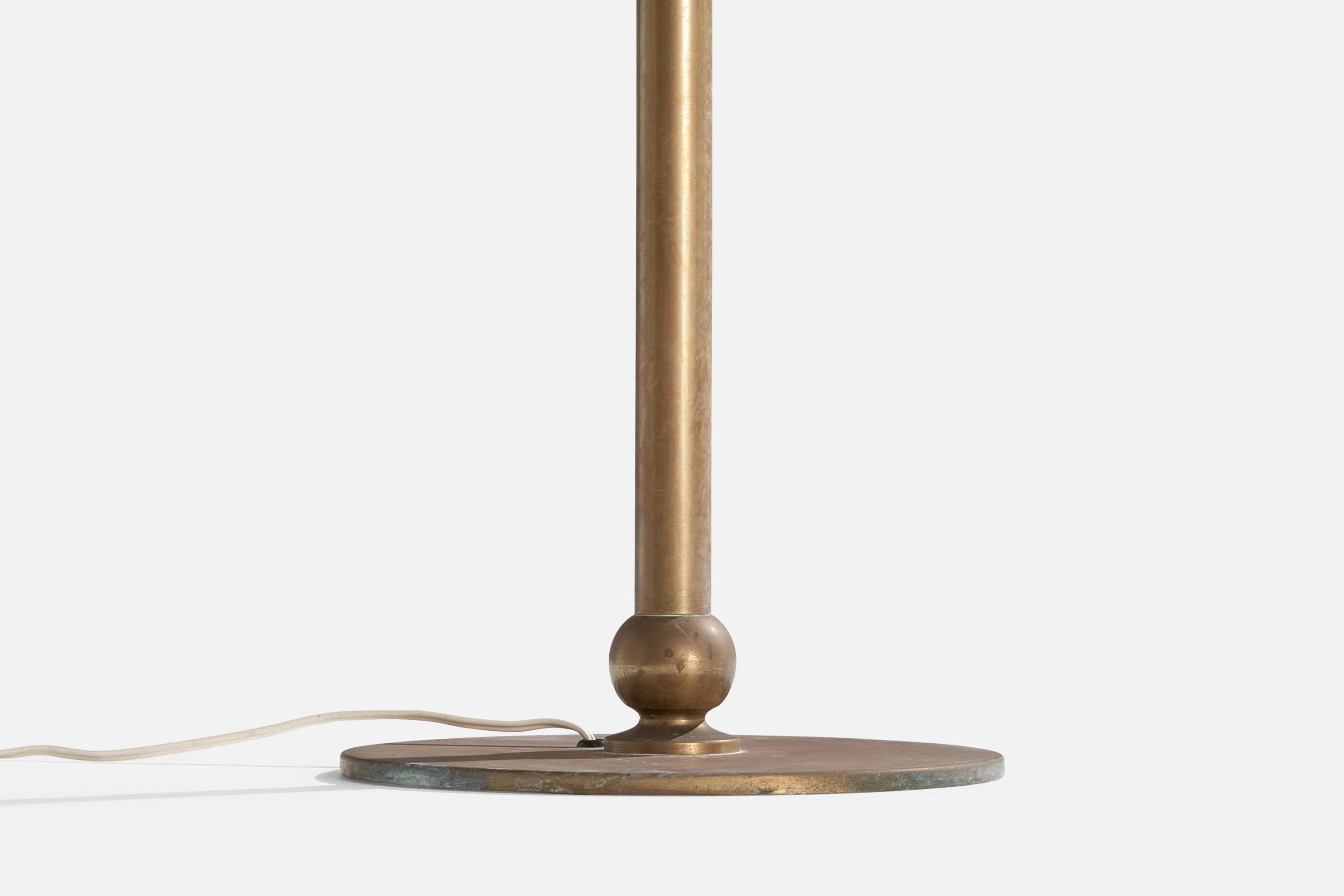 Scandinave moderne Designer danois, lampadaire, bronze, papier, Danemark, années 1930 en vente