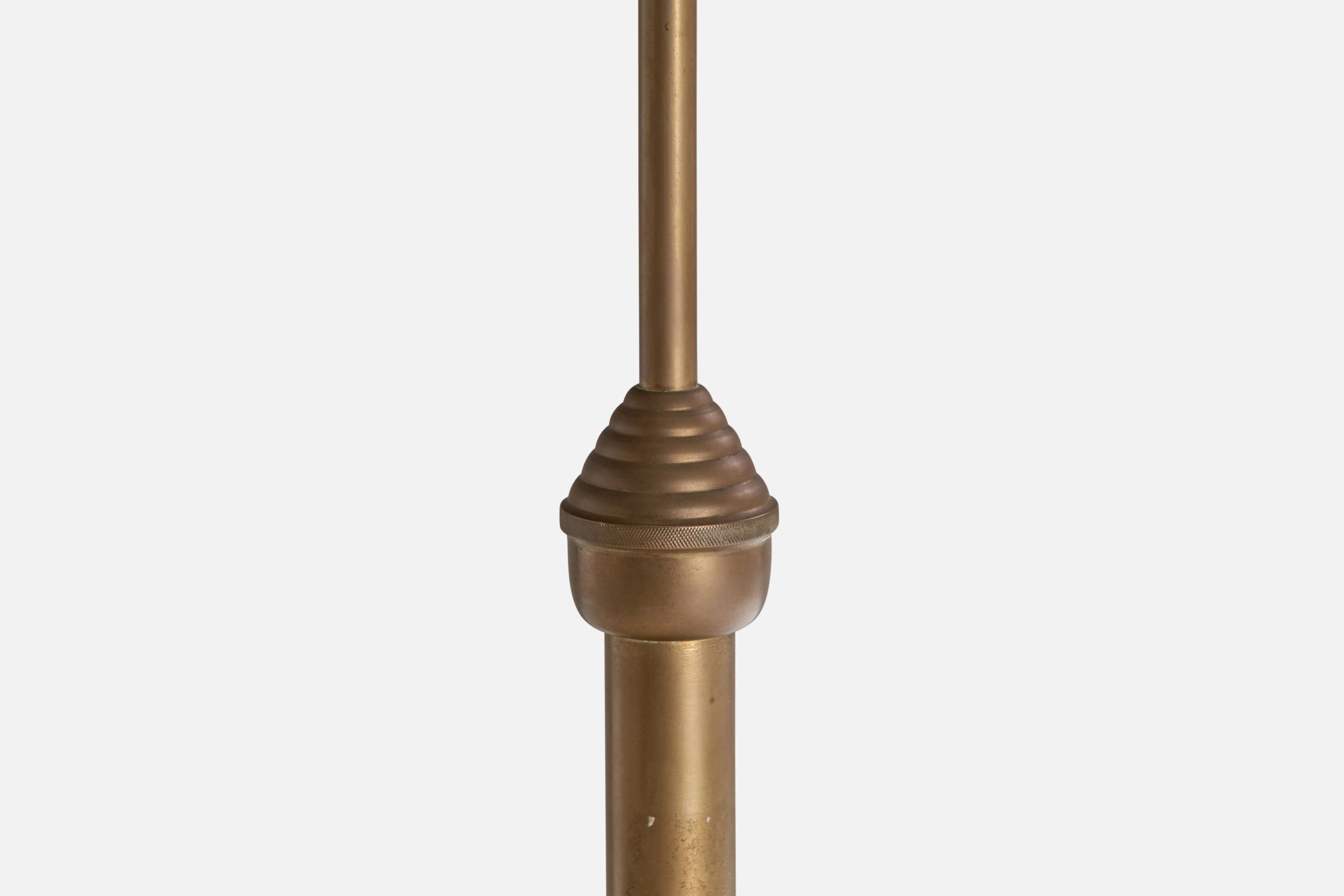 Designer danois, lampadaire, bronze, papier, Danemark, années 1930 en vente 2