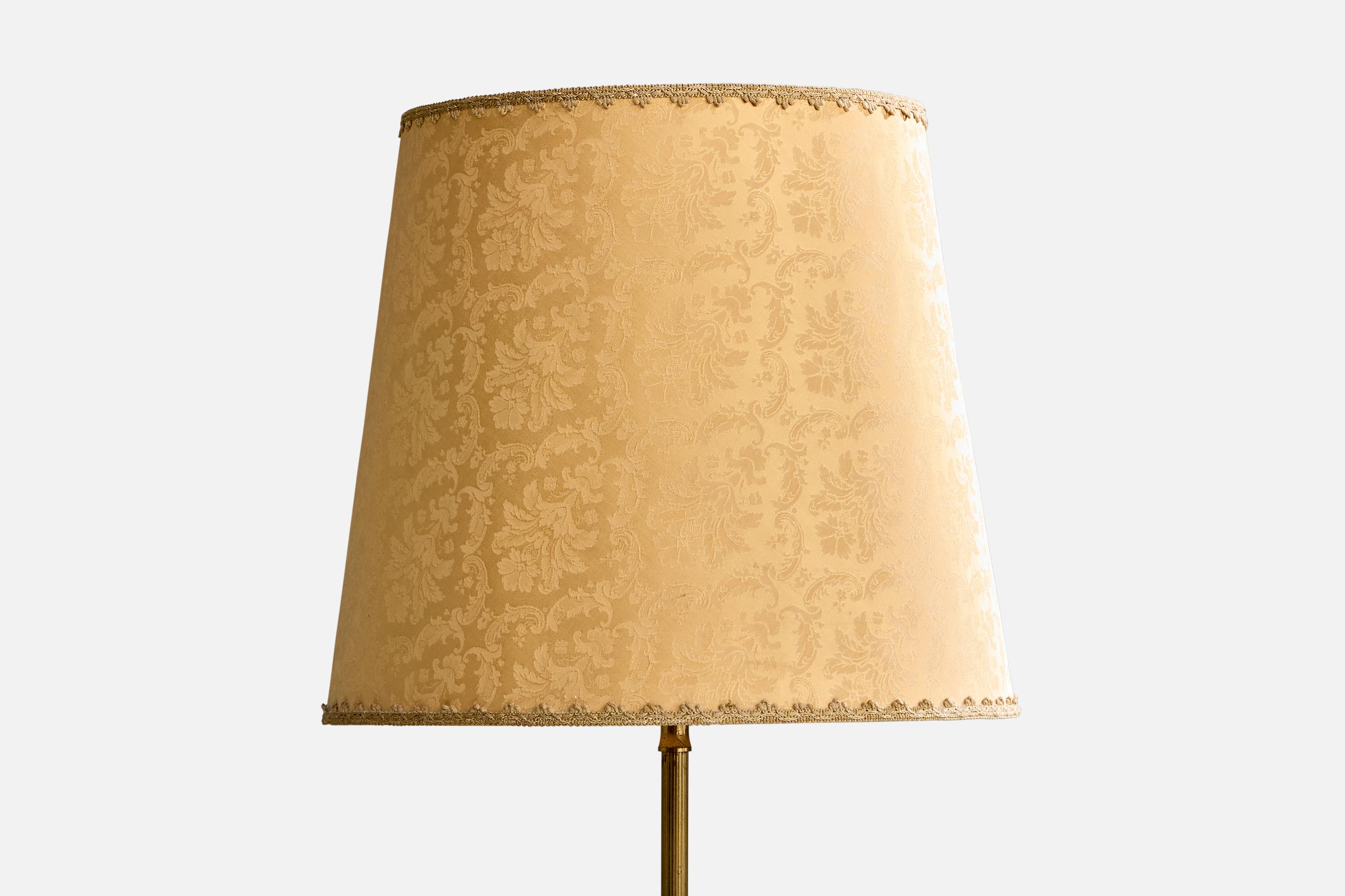 Designer danese, lampade da terra, ottone, tessuto, Danimarca, anni '20 In condizioni buone in vendita a High Point, NC
